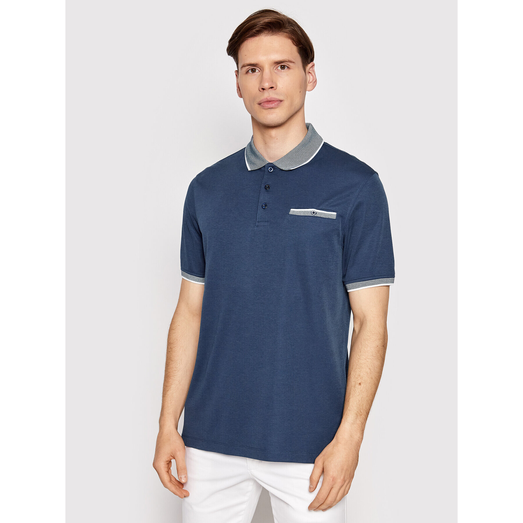 Bugatti Tricou polo 8151 15091 Bleumarin Regular Fit - Pled.ro