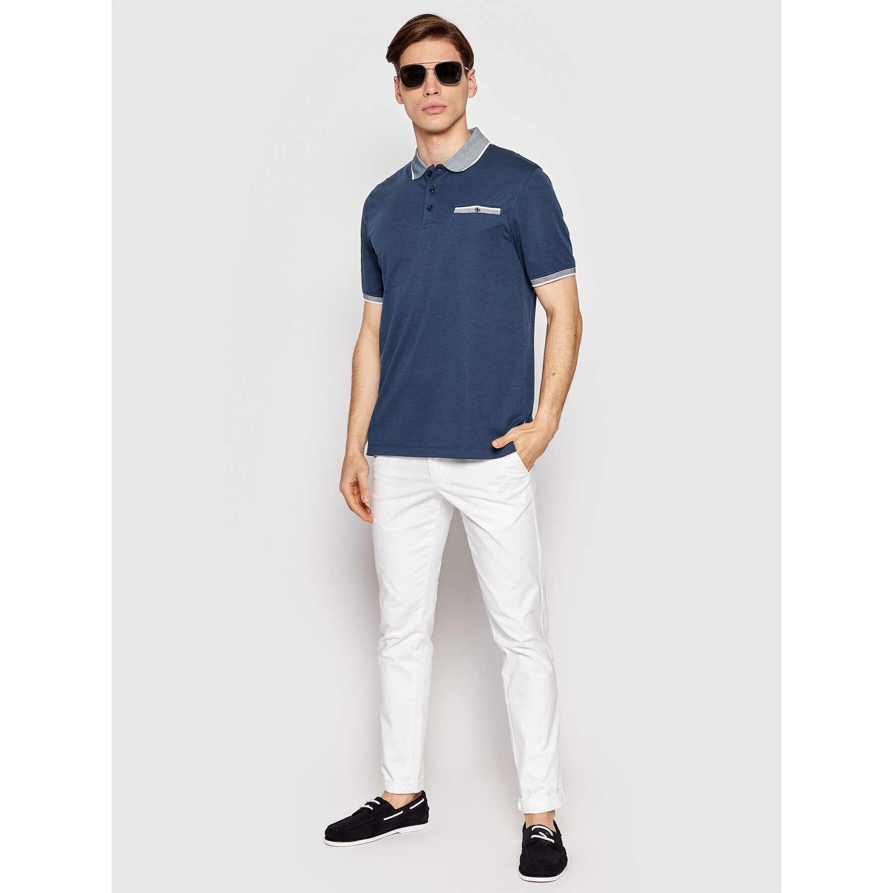 Bugatti Tricou polo 8151 15091 Bleumarin Regular Fit - Pled.ro