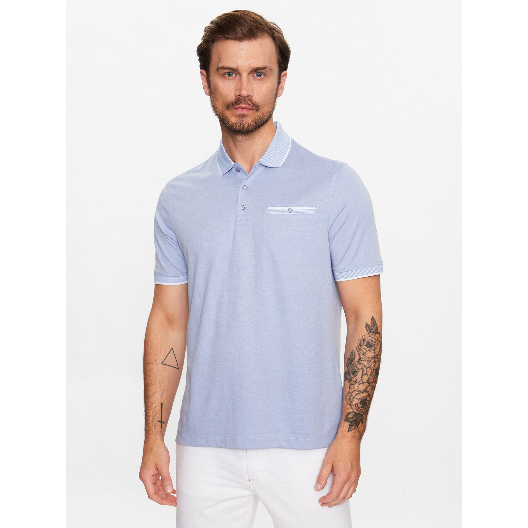 Bugatti Tricou polo 8151 35091 Albastru Regular Fit - Pled.ro