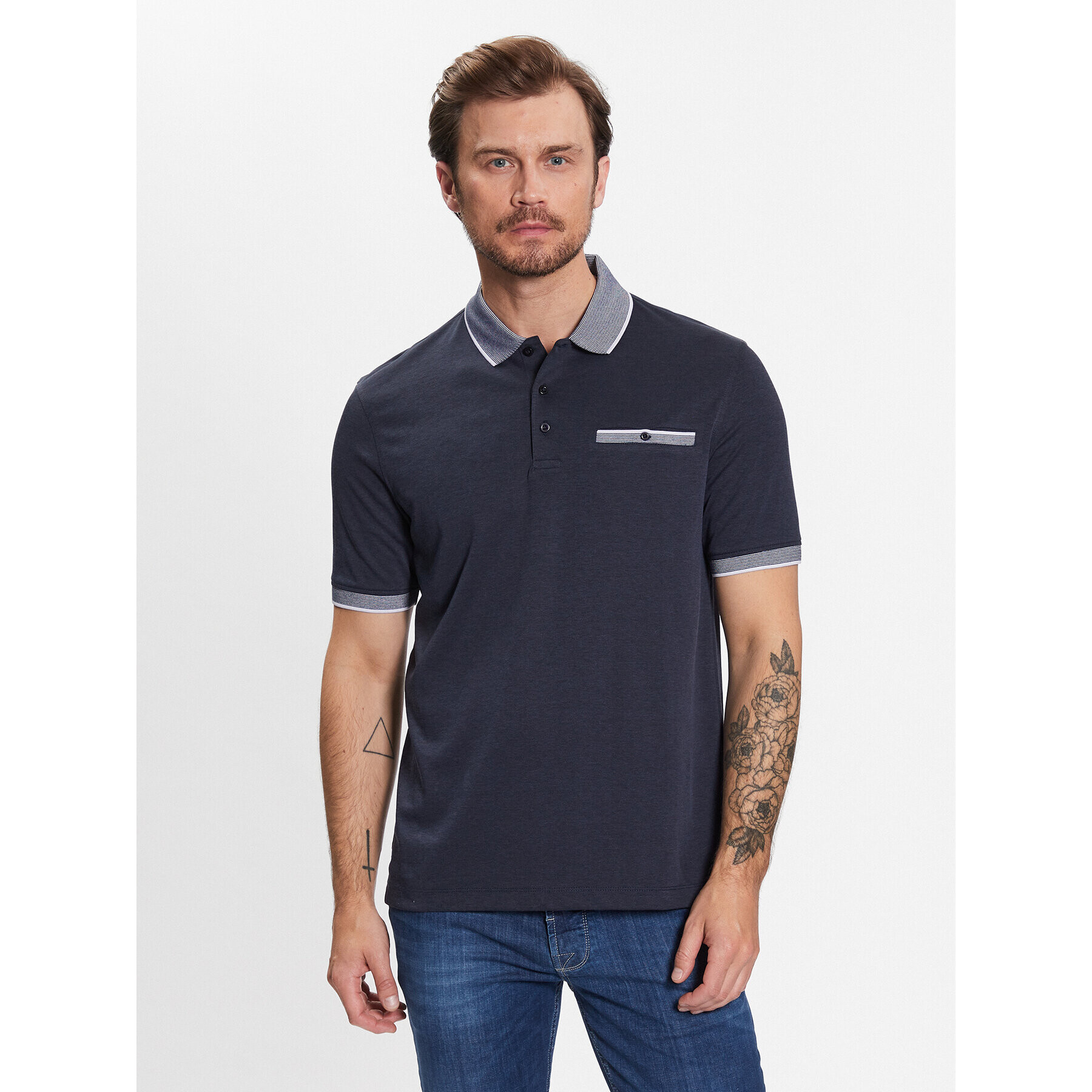 Bugatti Tricou polo 8151 35091 Bleumarin Regular Fit - Pled.ro