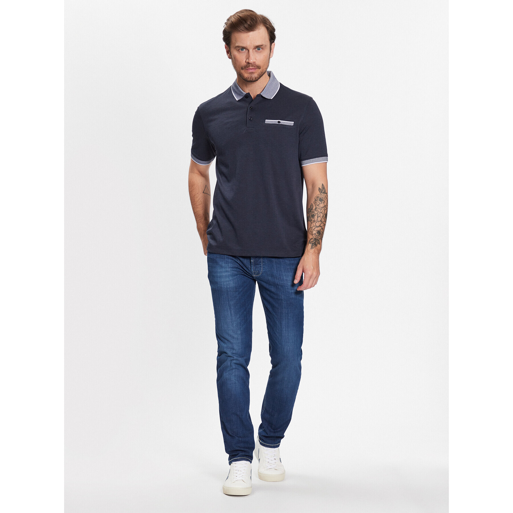 Bugatti Tricou polo 8151 35091 Bleumarin Regular Fit - Pled.ro