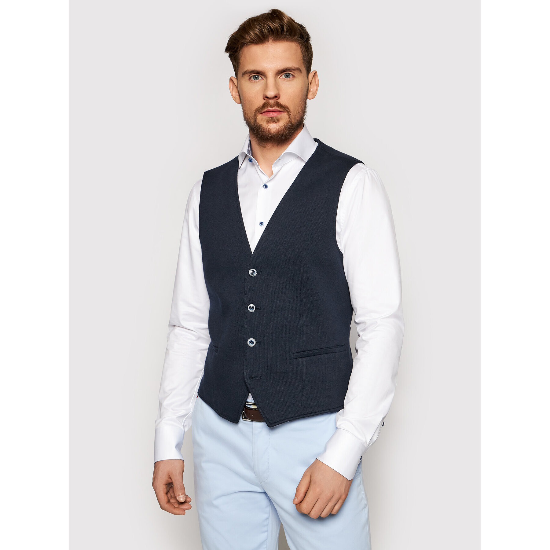 Bugatti Vestă 780933 79254 Negru Slim Fit - Pled.ro