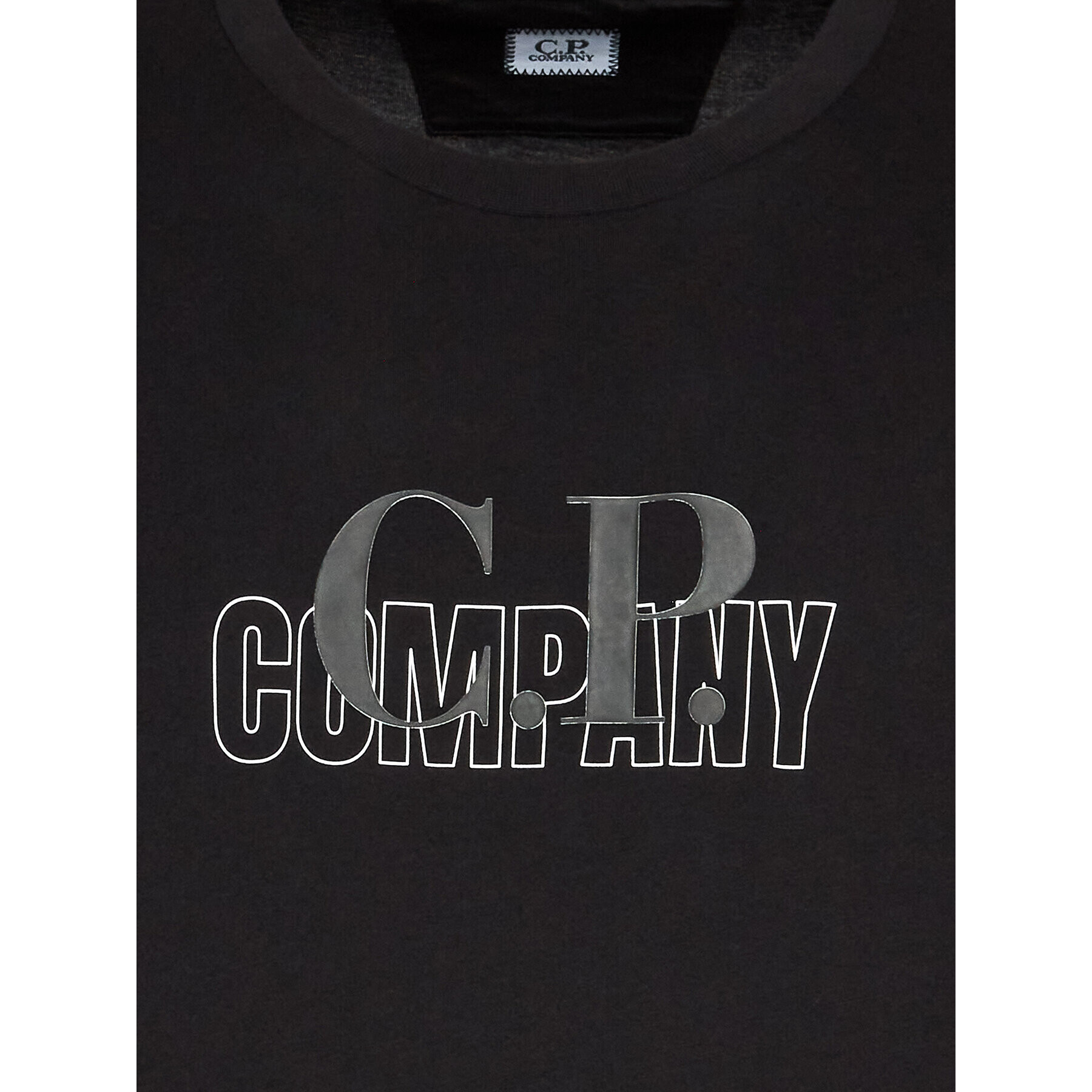 C.P. Company Tricou Graphic Logo 13CMTS143A 005100W Negru Regular Fit - Pled.ro