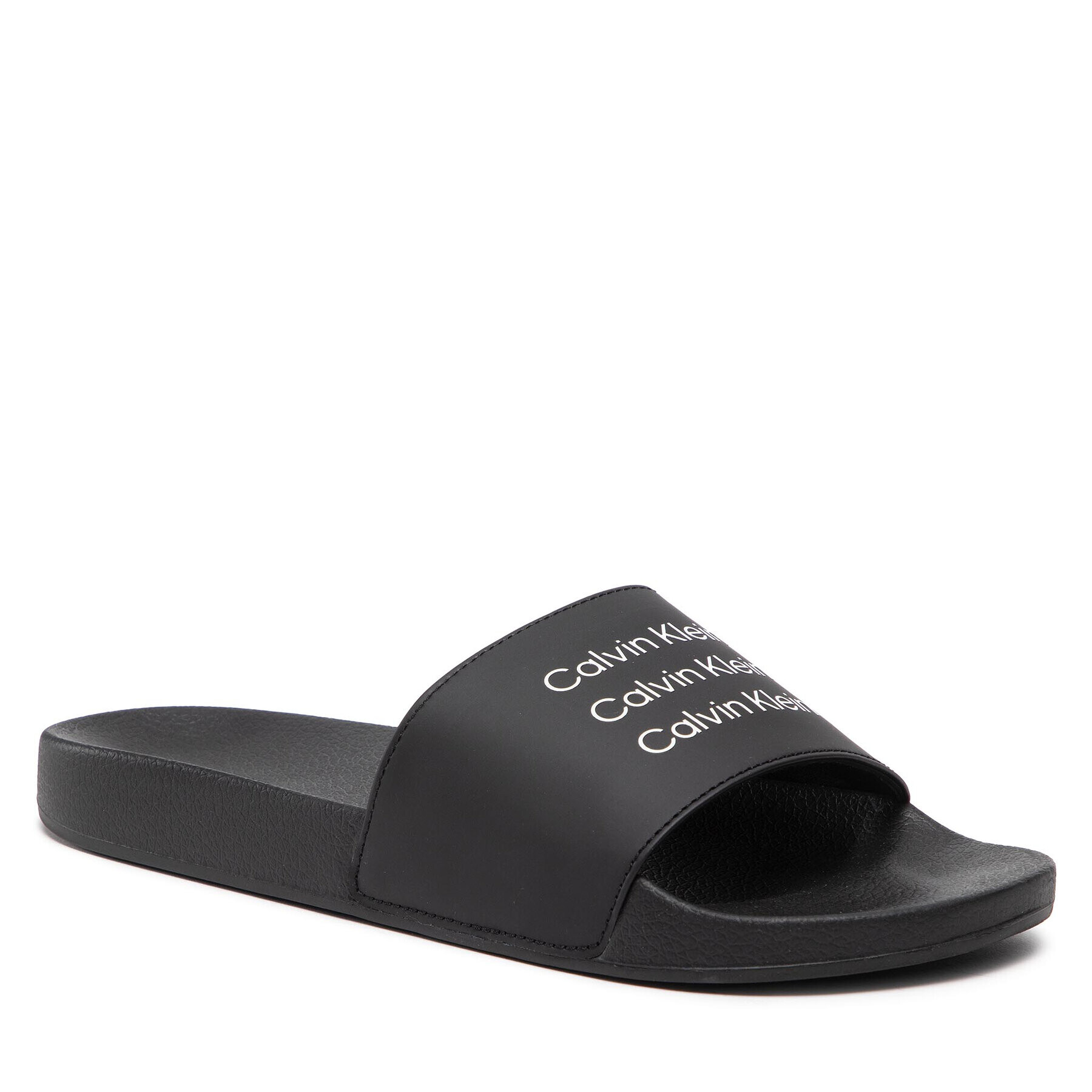 Calvin Klein Șlapi Pool Slide Pu HM0HM00639 Negru - Pled.ro