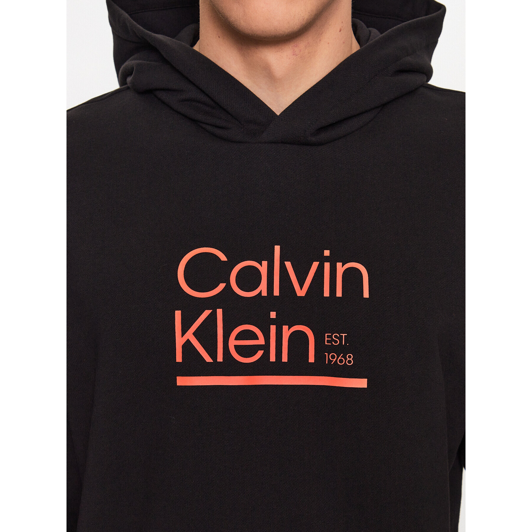 Calvin Klein Bluză Contrast Line Logo K10K111569 Negru Regular Fit - Pled.ro