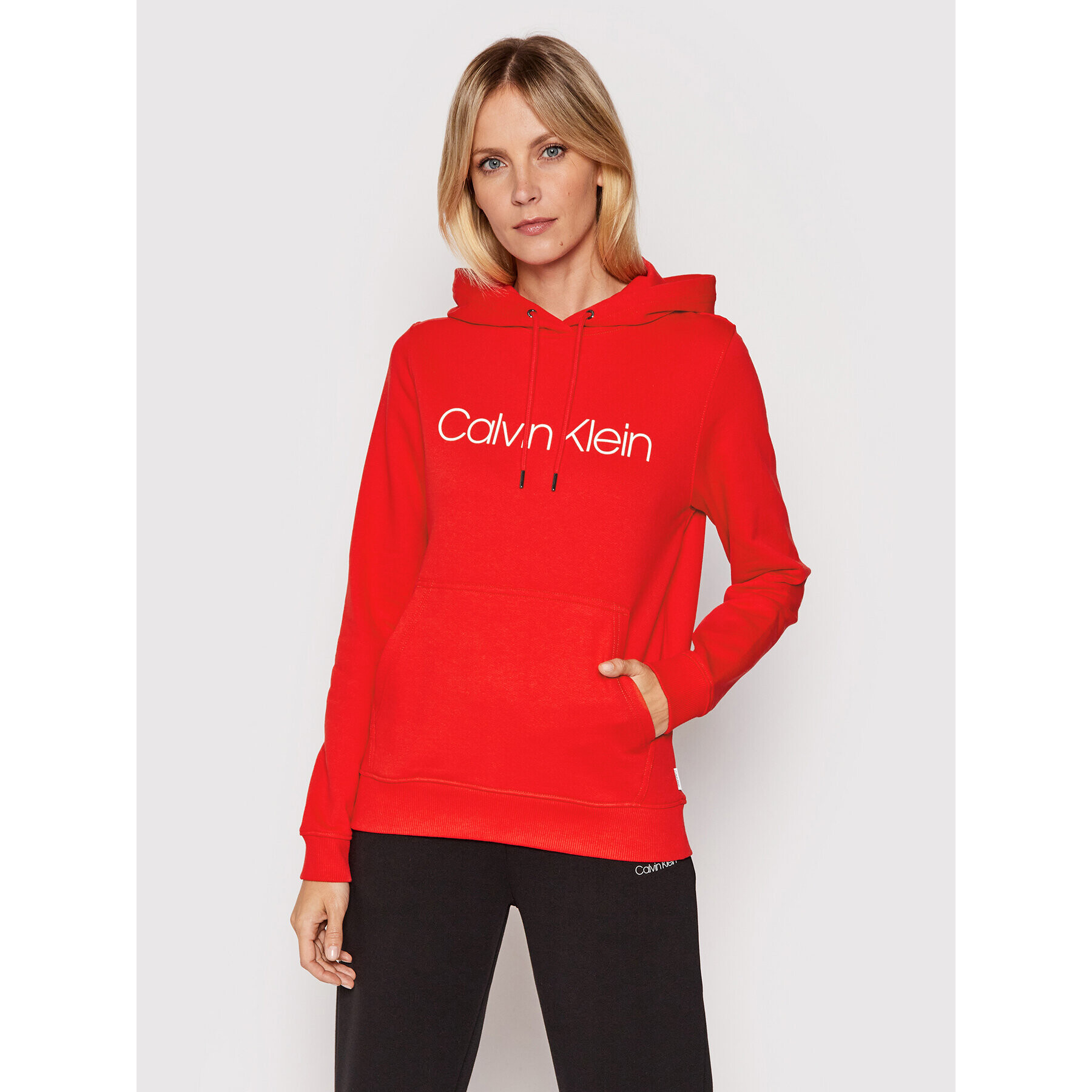 Calvin Klein Bluză Core Logo K20K202687 Roșu Regular Fit - Pled.ro