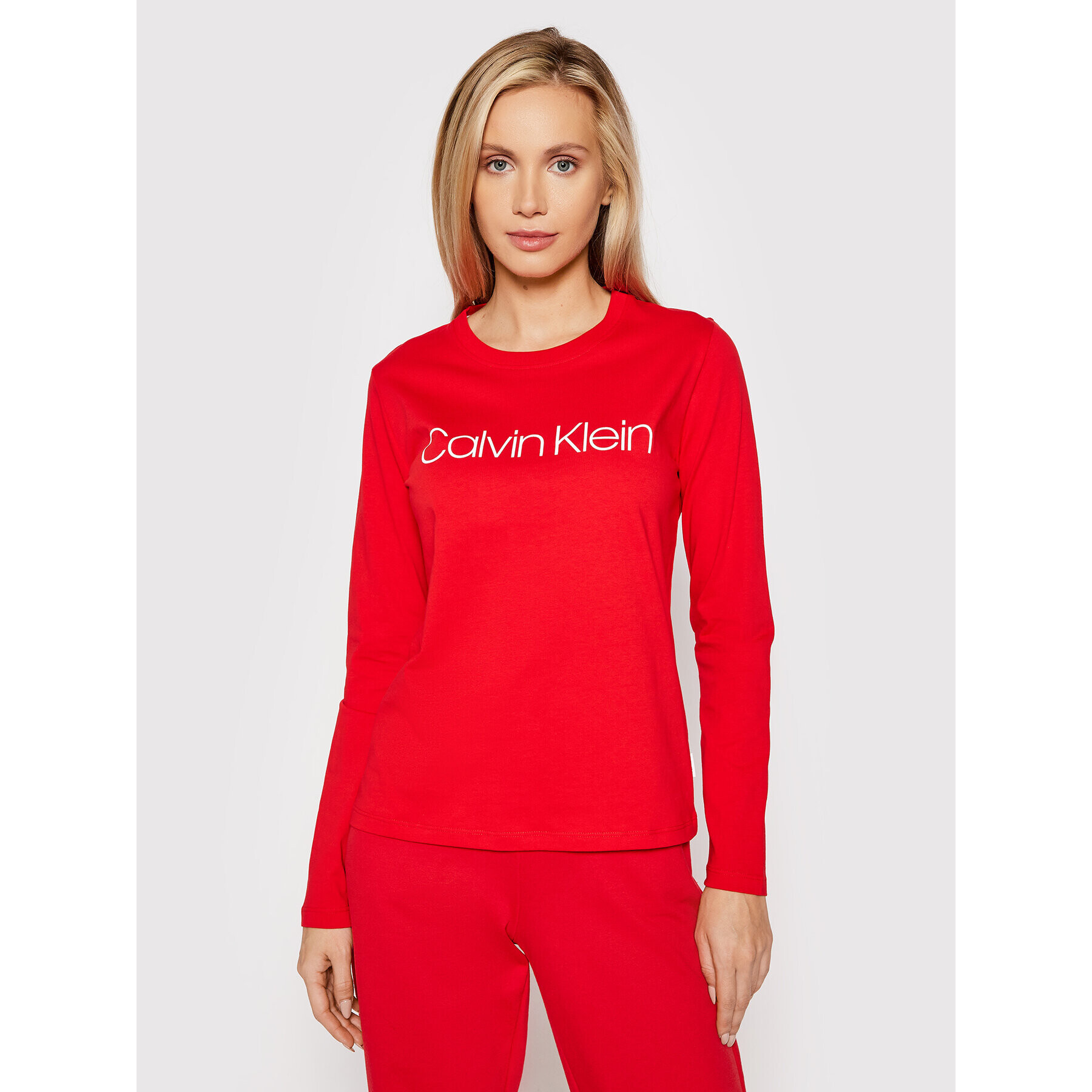 Calvin Klein Bluză Core Logo K20K203024 Roșu Regular Fit - Pled.ro