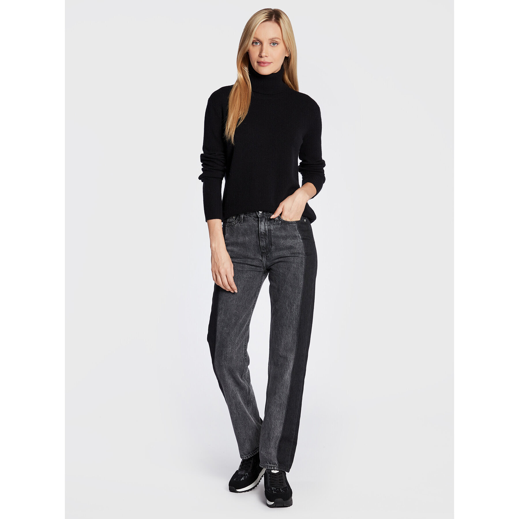 Calvin Klein Bluză cu gât K20K205419 Negru Relaxed Fit - Pled.ro