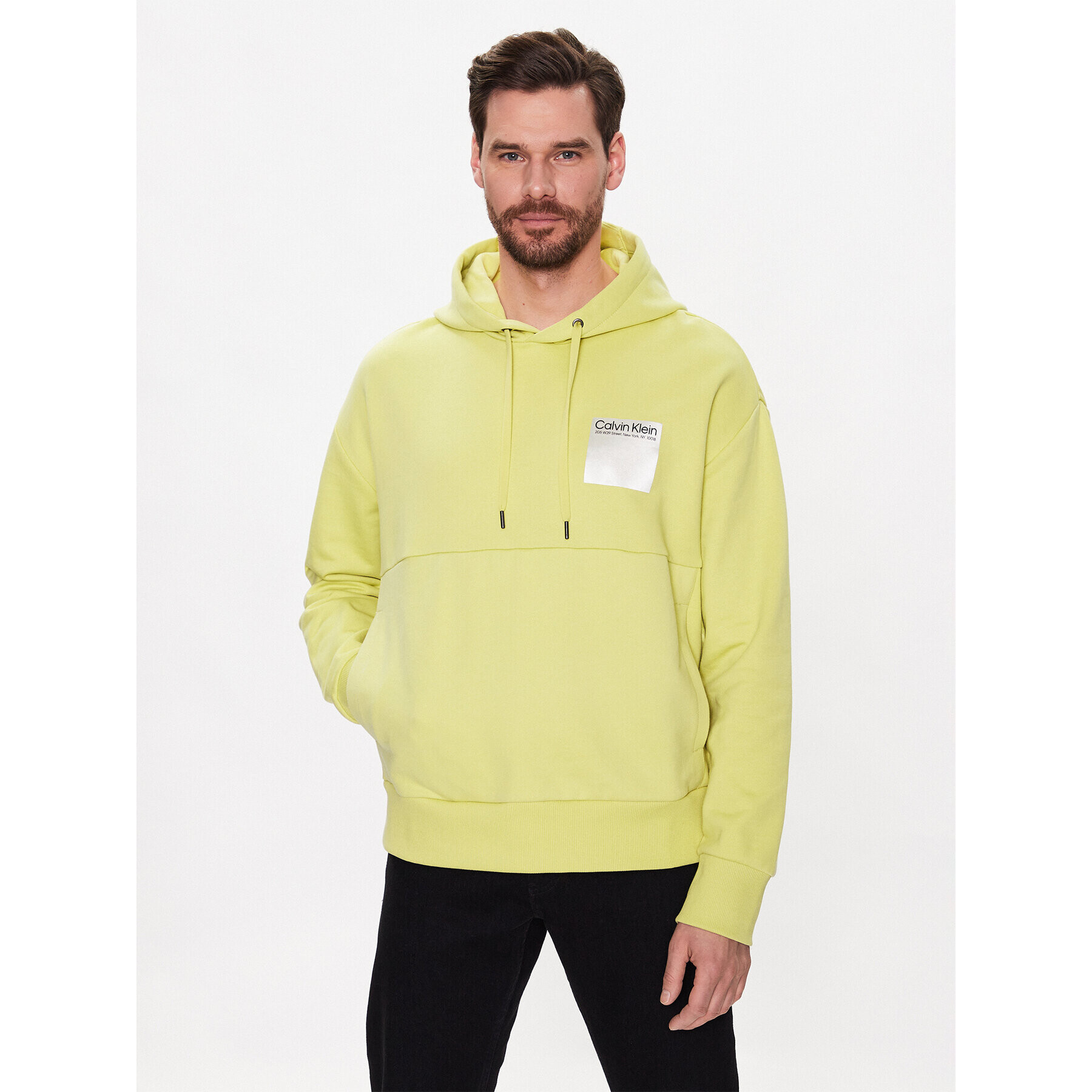 Calvin Klein Bluză Elementa Photo Back Comf Hoodie K10K111344 Verde Regular Fit - Pled.ro