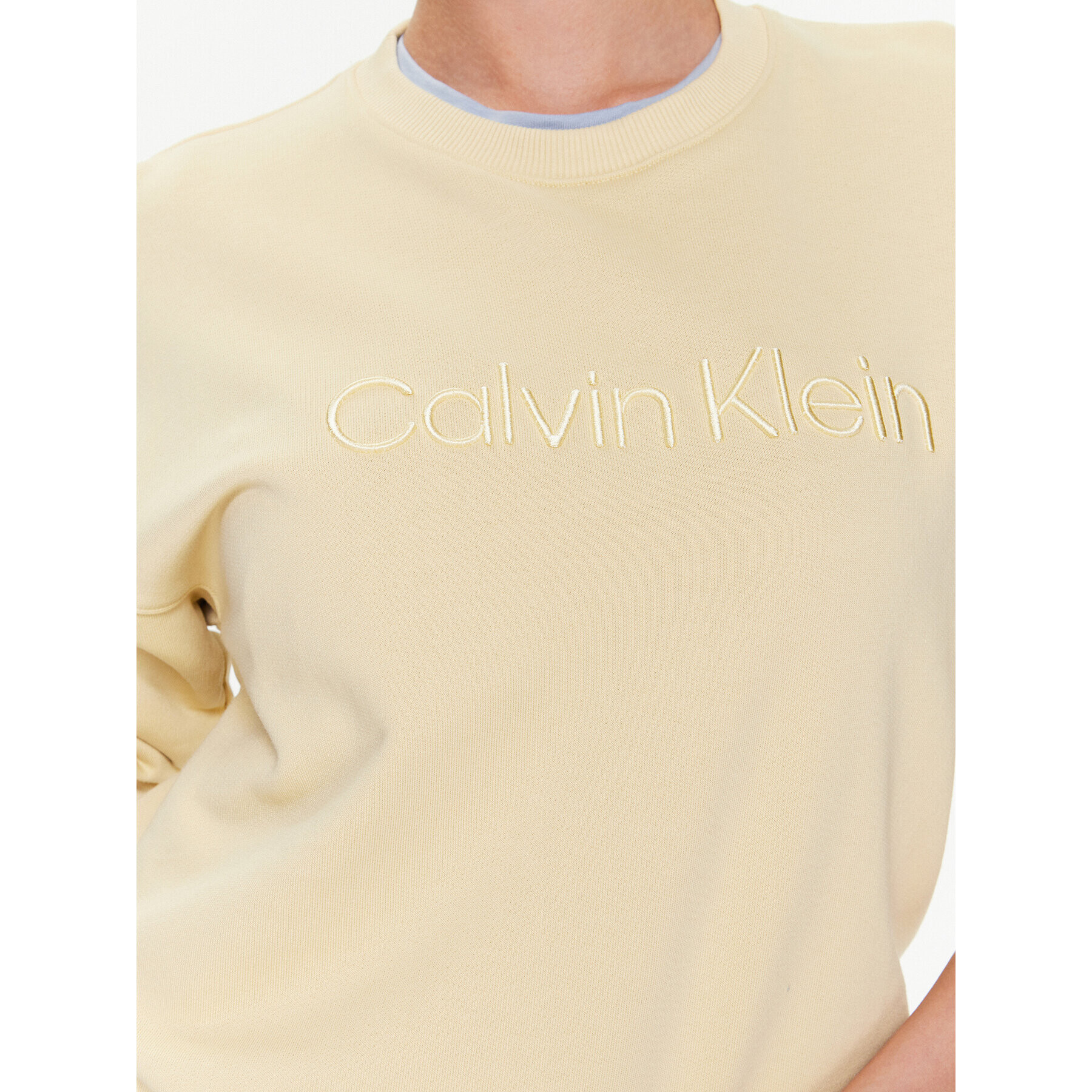 Calvin Klein Bluză Embroidered Logo K20K205328 Galben Regular Fit - Pled.ro