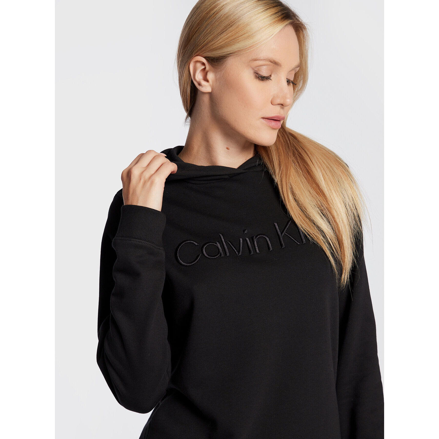 Calvin Klein Bluză Embroidered Logo K20K205414 Negru Regular Fit - Pled.ro