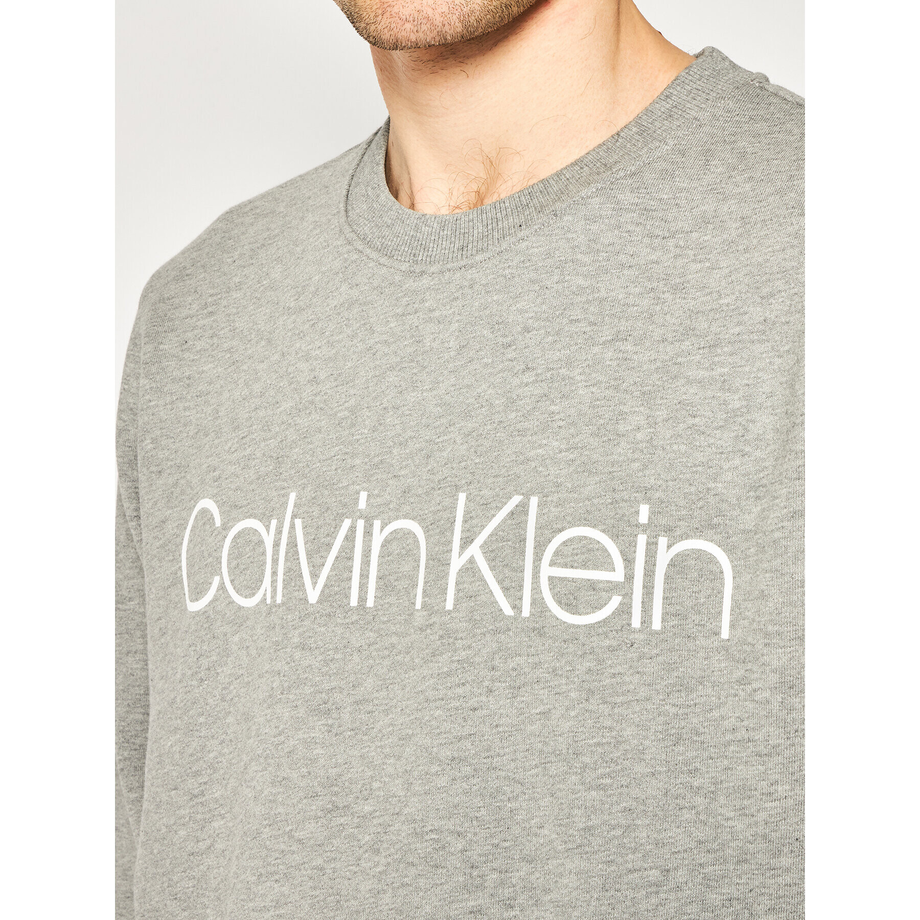 Calvin Klein Bluză Logo K10K104059 Gri Regular Fit - Pled.ro