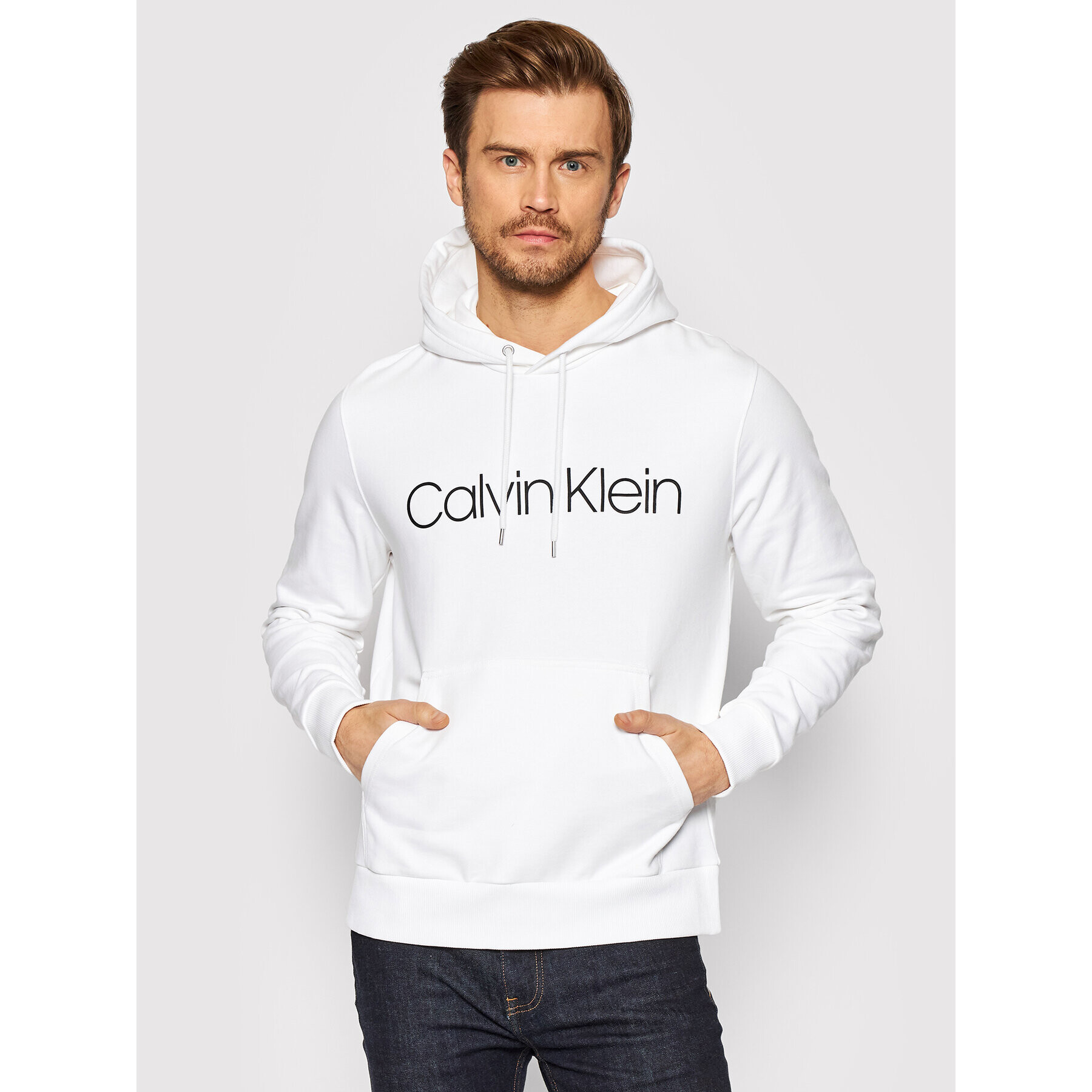 Calvin Klein Bluză Logo K10K104060 Alb Regular Fit - Pled.ro