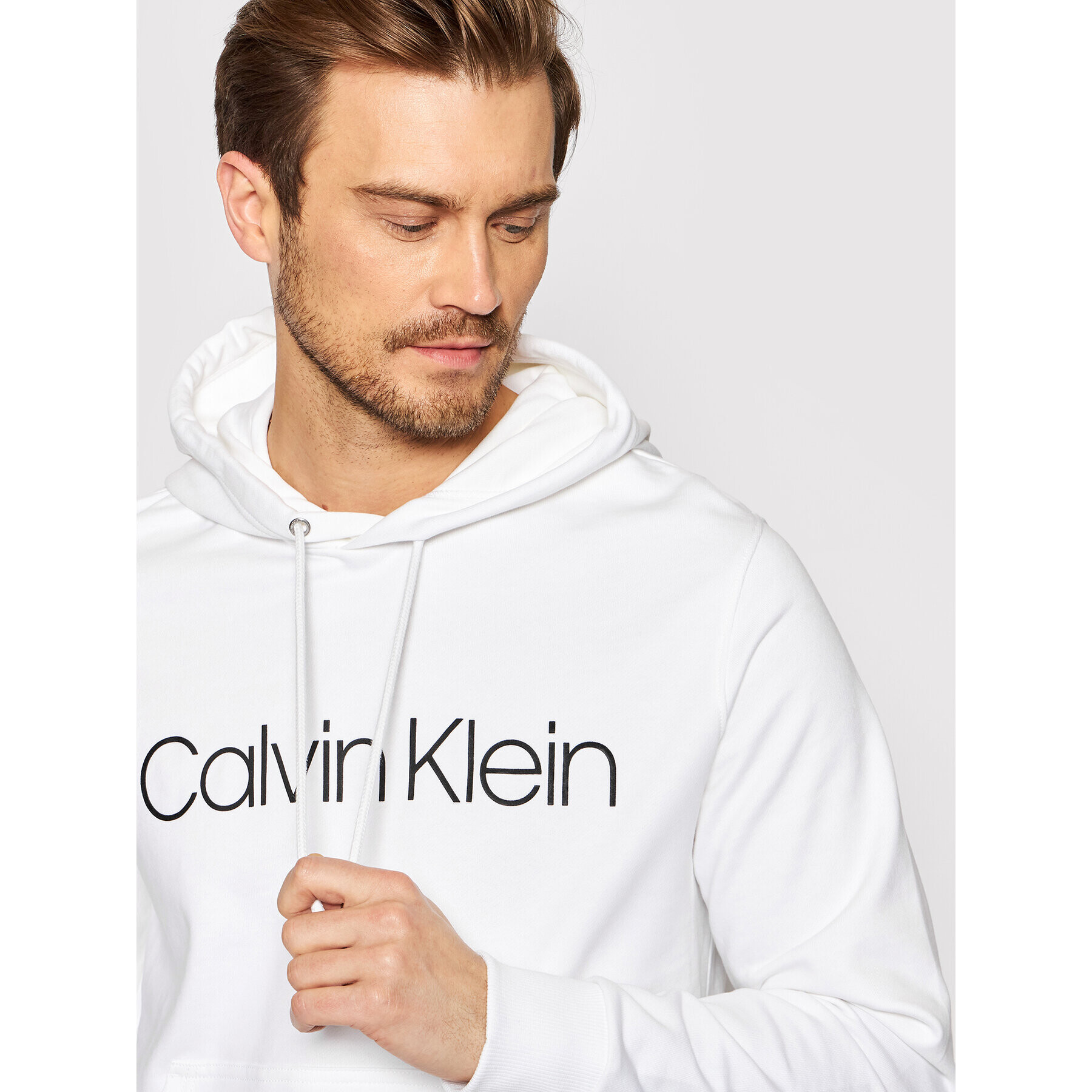 Calvin Klein Bluză Logo K10K104060 Alb Regular Fit - Pled.ro