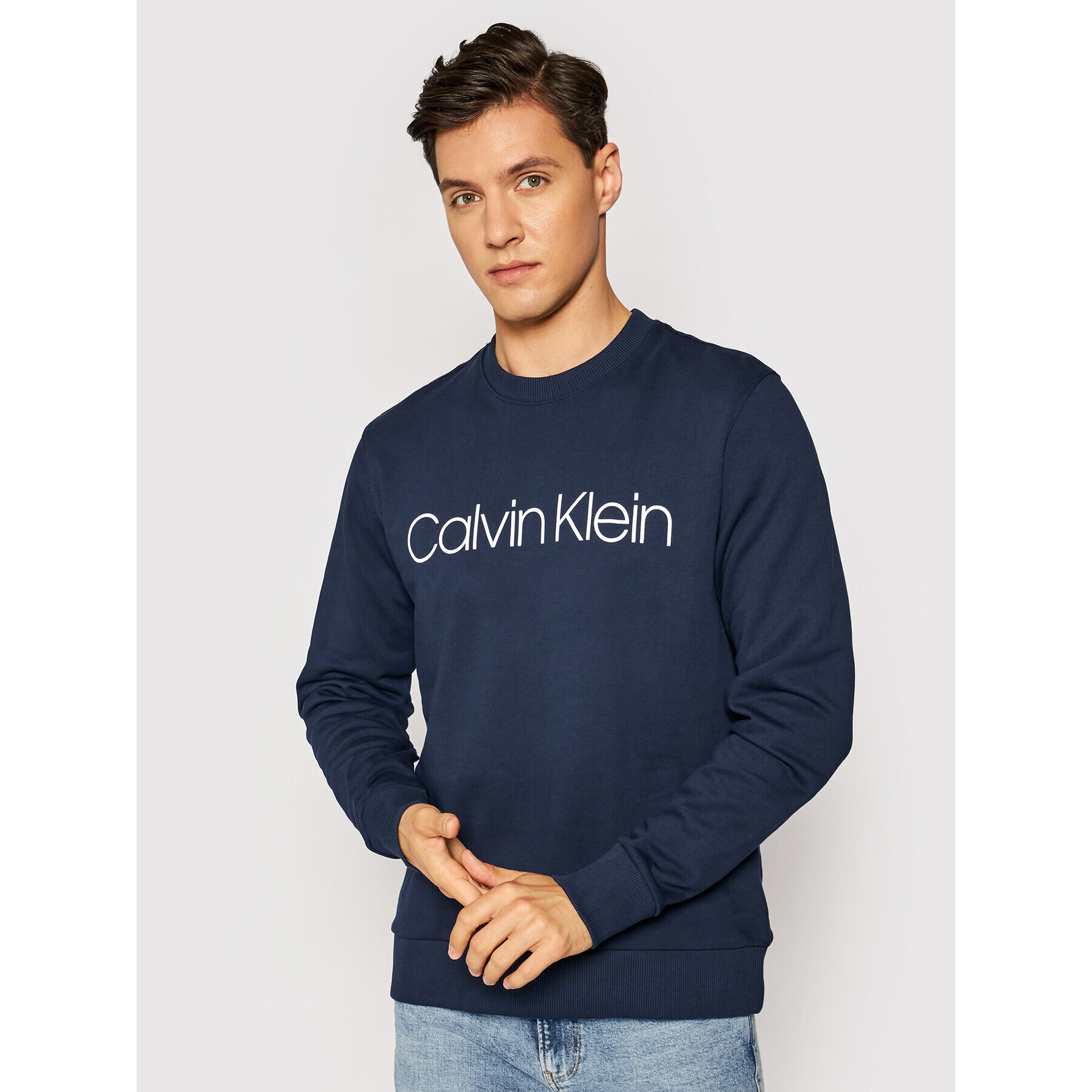 Calvin Klein Bluză Logo K10K104059 Bleumarin Regular Fit - Pled.ro