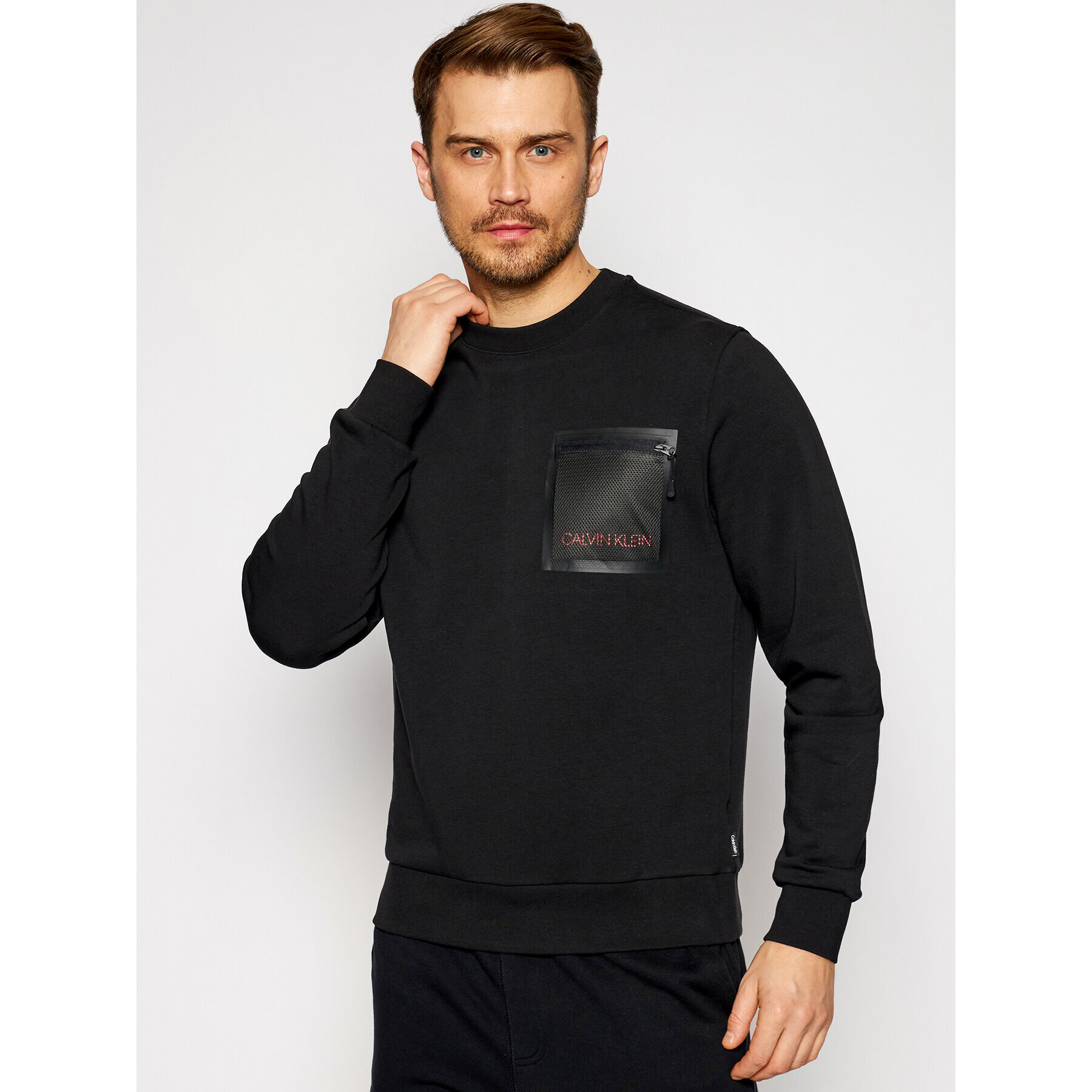 Calvin Klein Bluză Mesh Pocket K10K106538 Negru Regular Fit - Pled.ro