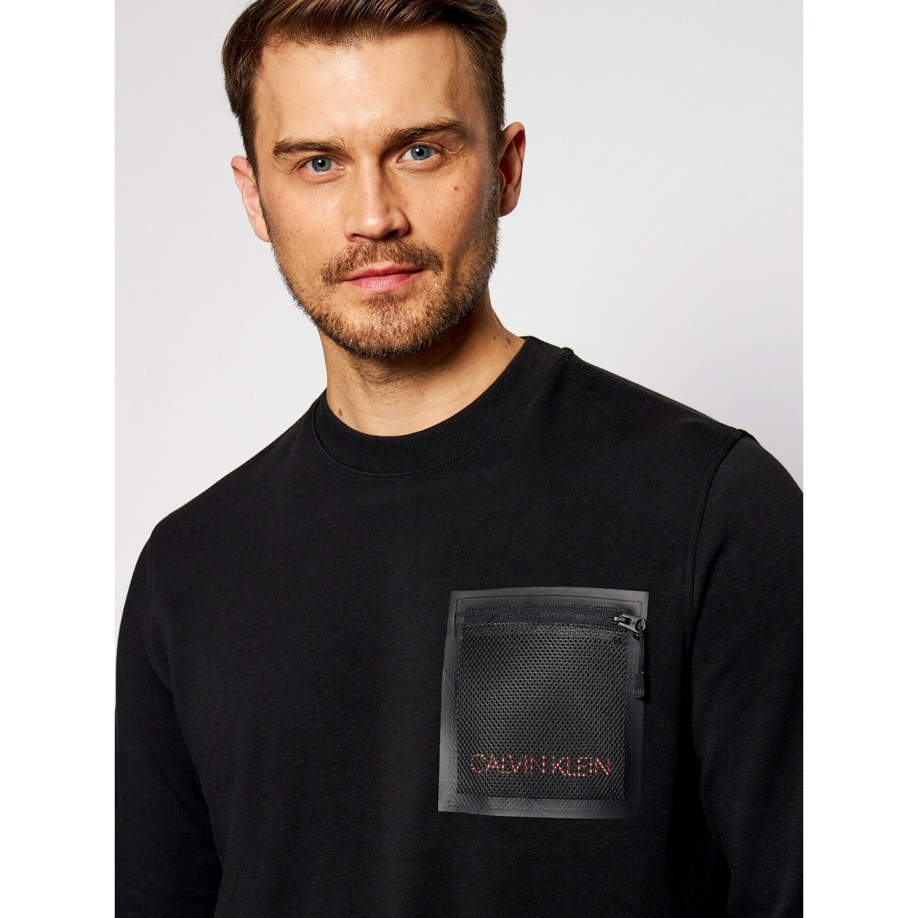 Calvin Klein Bluză Mesh Pocket K10K106538 Negru Regular Fit - Pled.ro