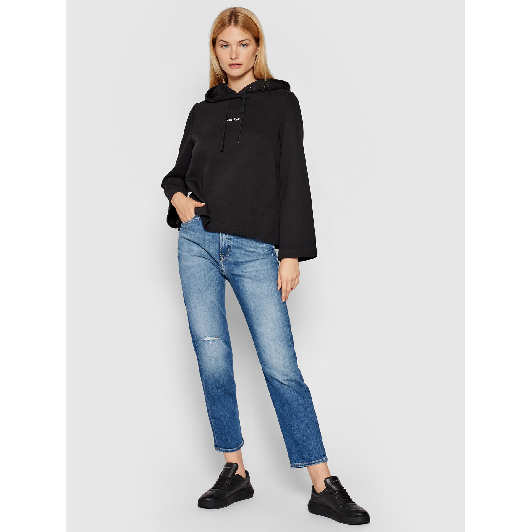 Calvin Klein Bluză Mini K20K203106 Negru Relaxed Fit - Pled.ro