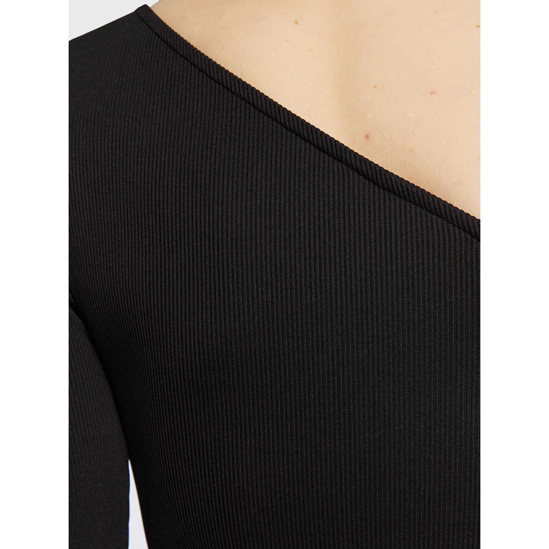 Calvin Klein Bluză Q-Nova One Shoulder K20K205044 Negru Slim Fit - Pled.ro