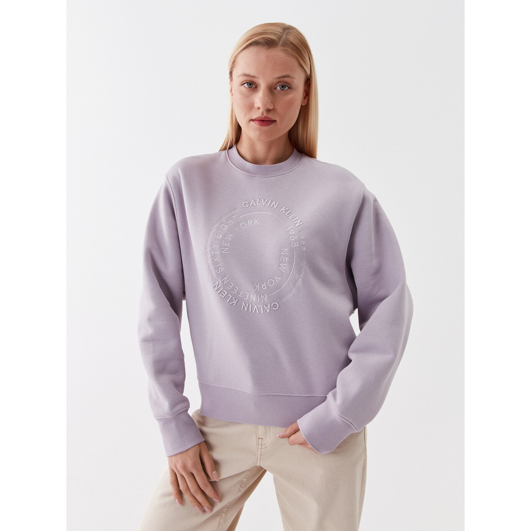 Calvin Klein Bluză Tonal K20K205712 Violet Relaxed Fit - Pled.ro