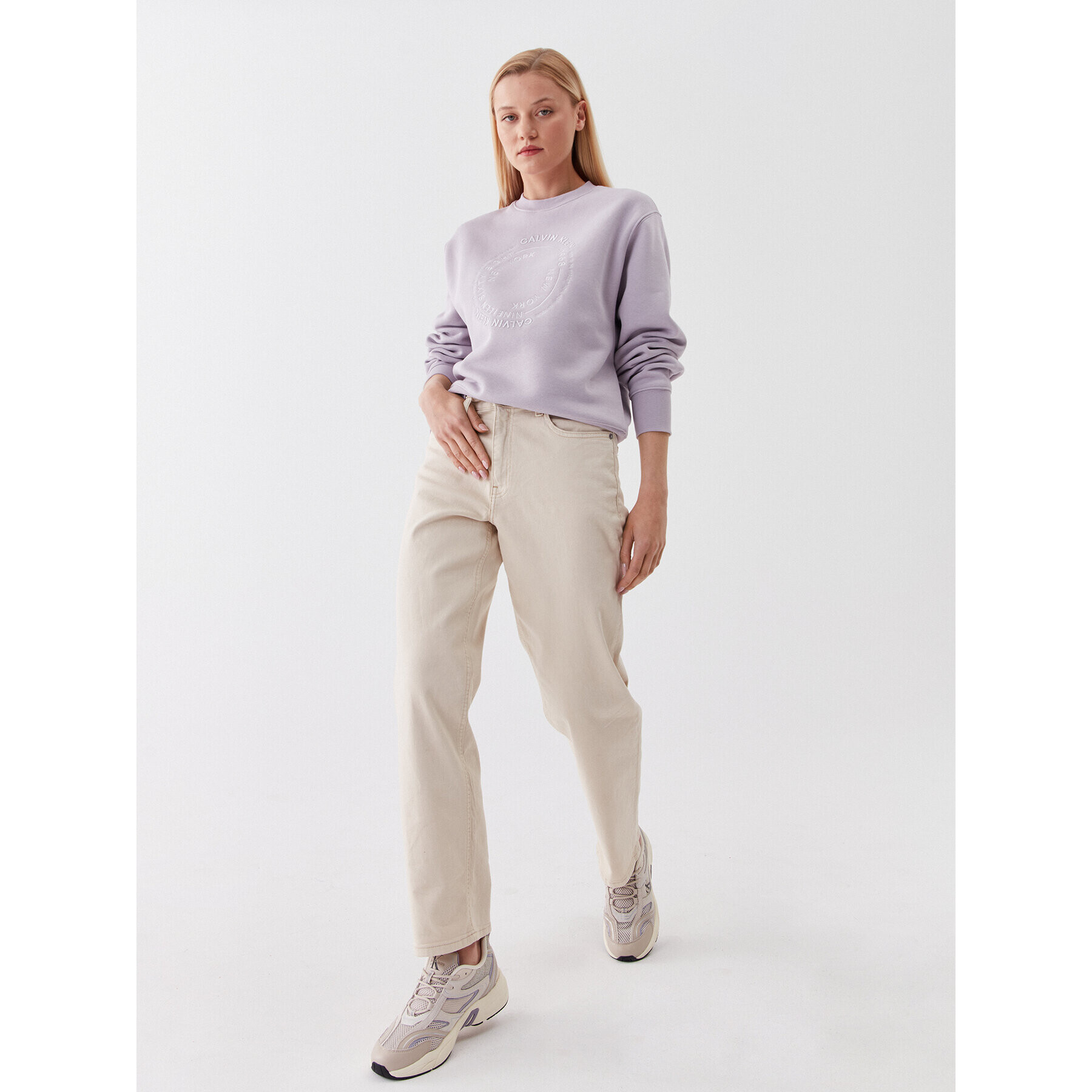 Calvin Klein Bluză Tonal K20K205712 Violet Relaxed Fit - Pled.ro