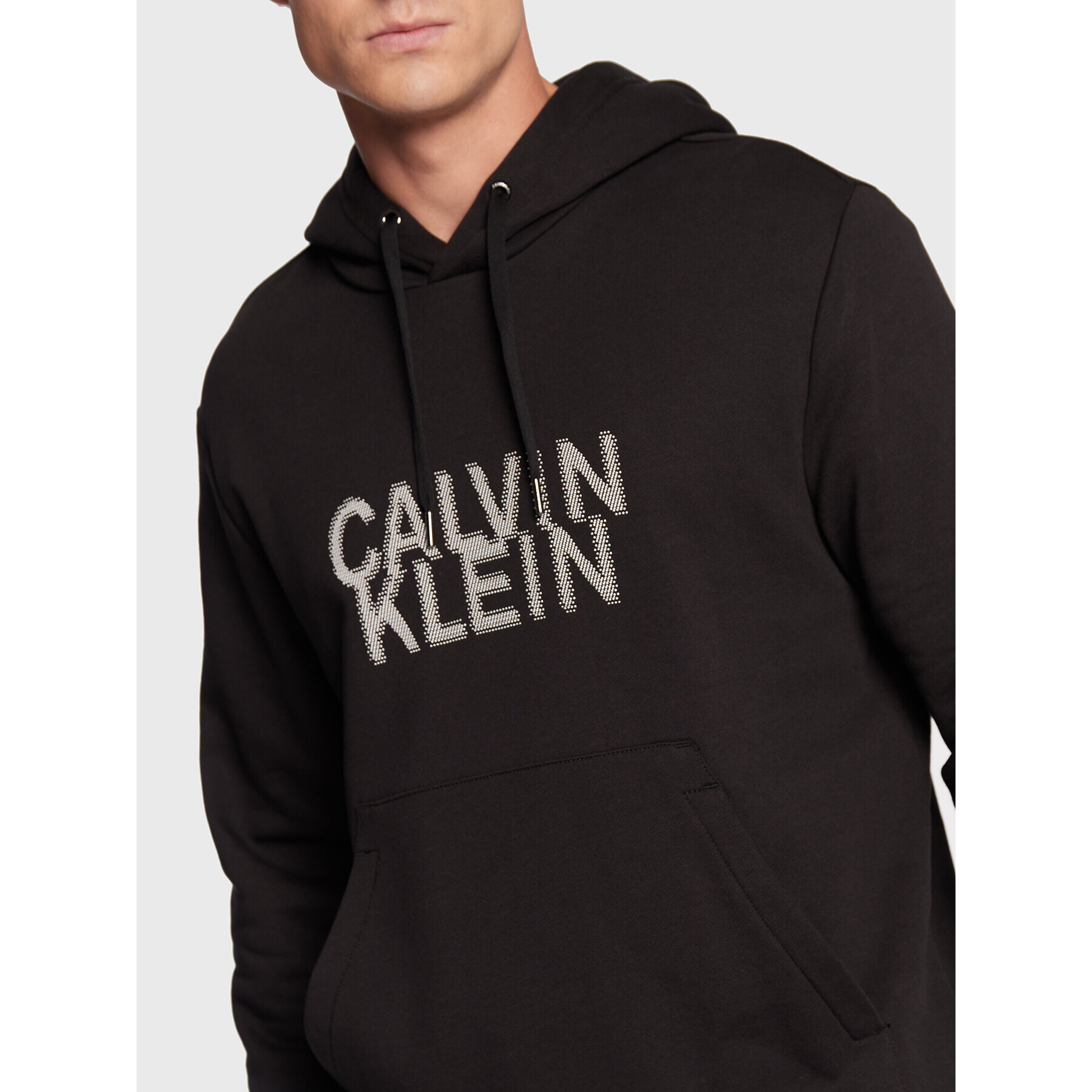 Calvin Klein Bluză Distorted K10K110075 Negru Regular Fit - Pled.ro