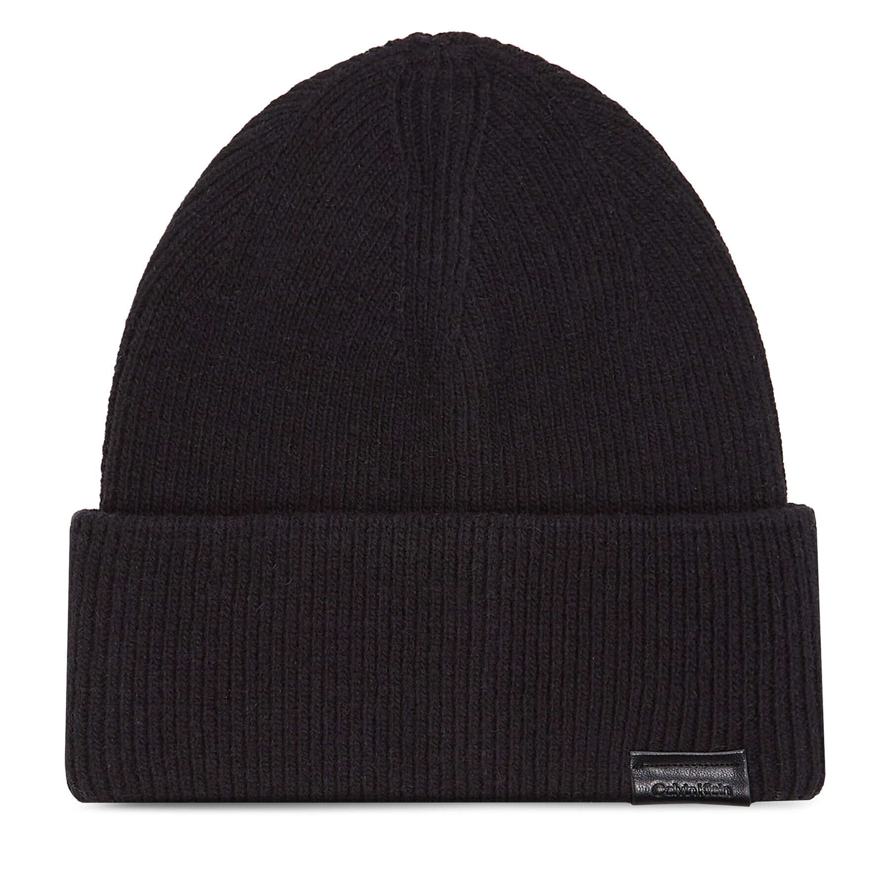 Calvin Klein Căciulă Leather Patch Docker Beanie K50K510978 Negru - Pled.ro