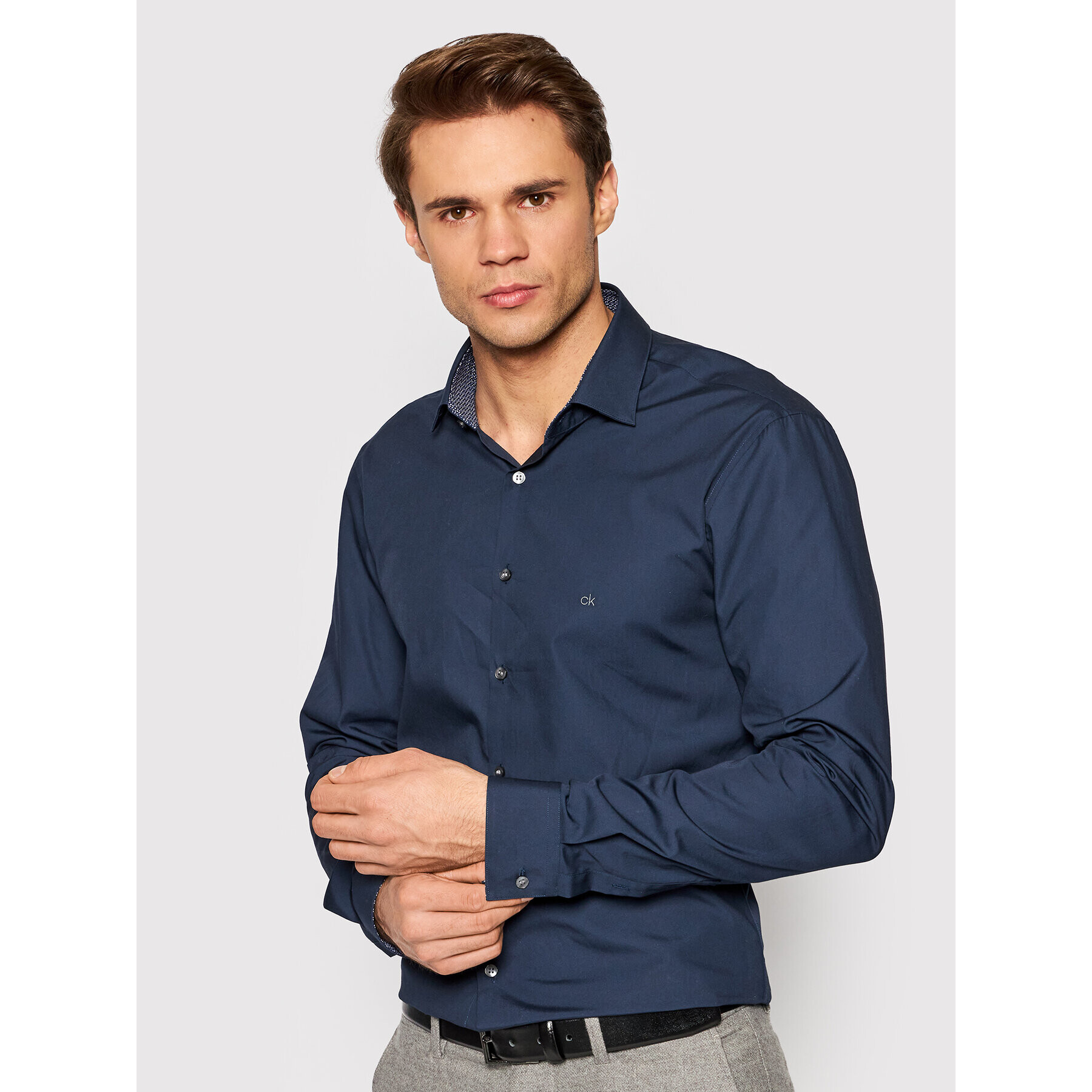 Calvin Klein Cămașă Contrast K10K107943 Bleumarin Slim Fit - Pled.ro