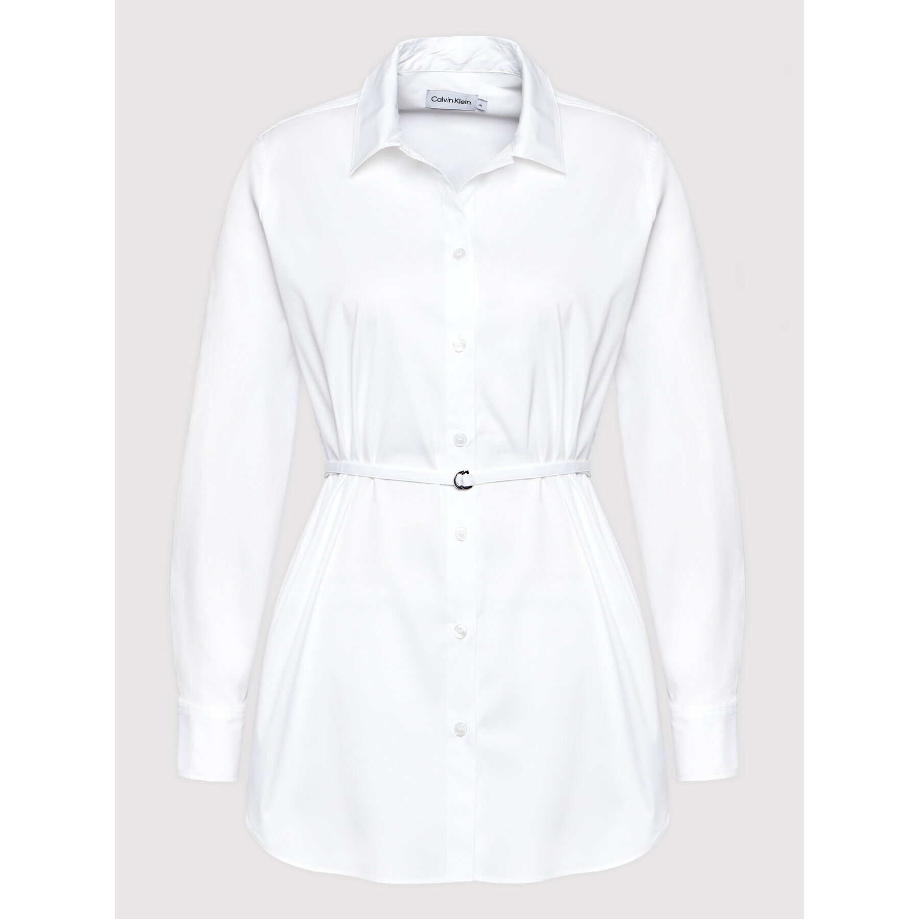 Calvin Klein Cămașă Cotton Belted K20K203576 Alb Regular Fit - Pled.ro