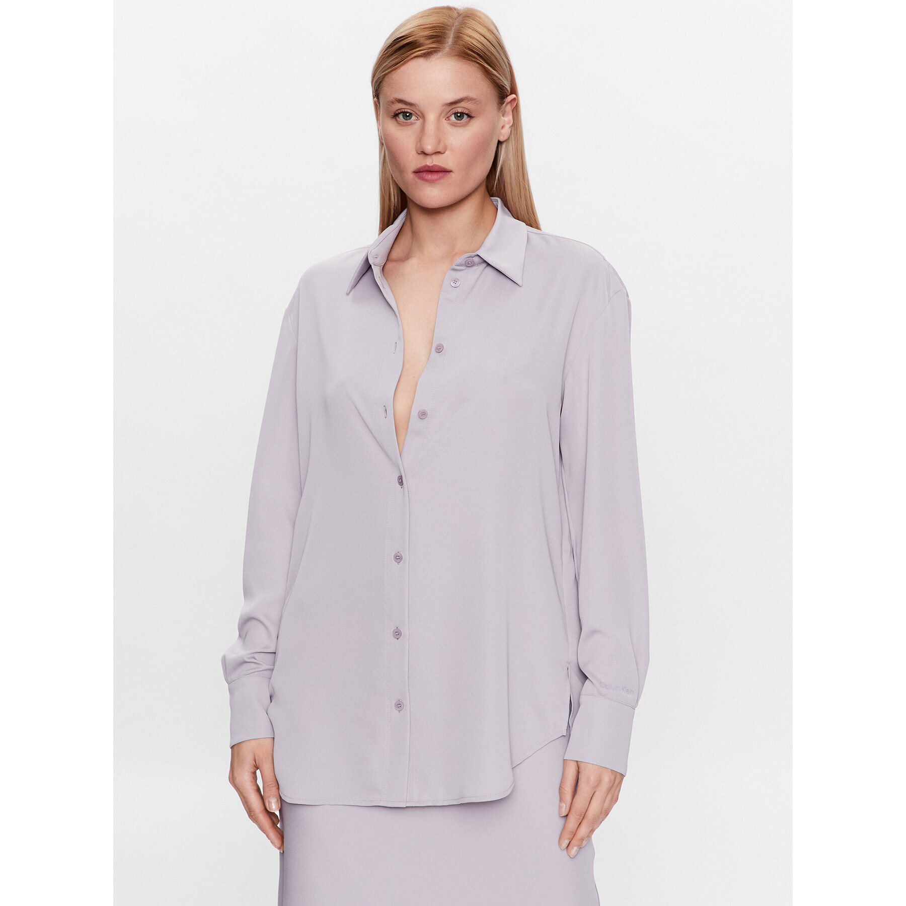 Calvin Klein Cămașă K20K205682 Violet Relaxed Fit - Pled.ro