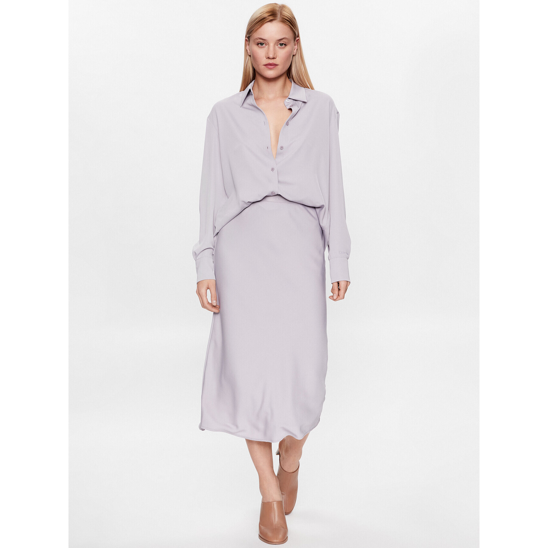 Calvin Klein Cămașă K20K205682 Violet Relaxed Fit - Pled.ro