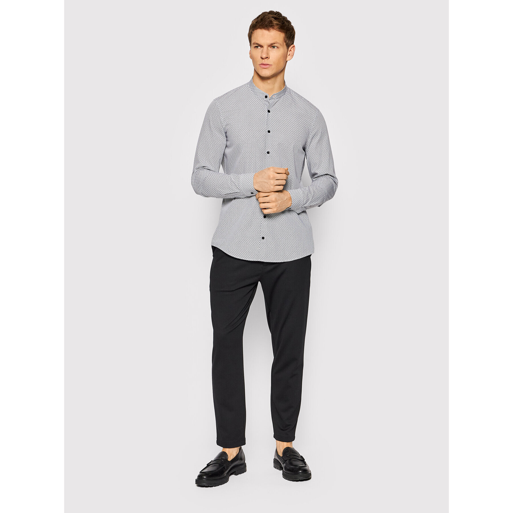 Calvin Klein Cămașă Monogram Print K10K108417 Gri Slim Fit - Pled.ro