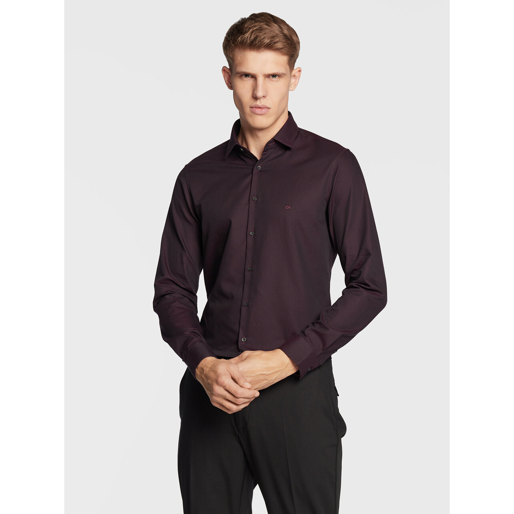 Calvin Klein Cămașă Stucture K10K110570 Violet Slim Fit - Pled.ro