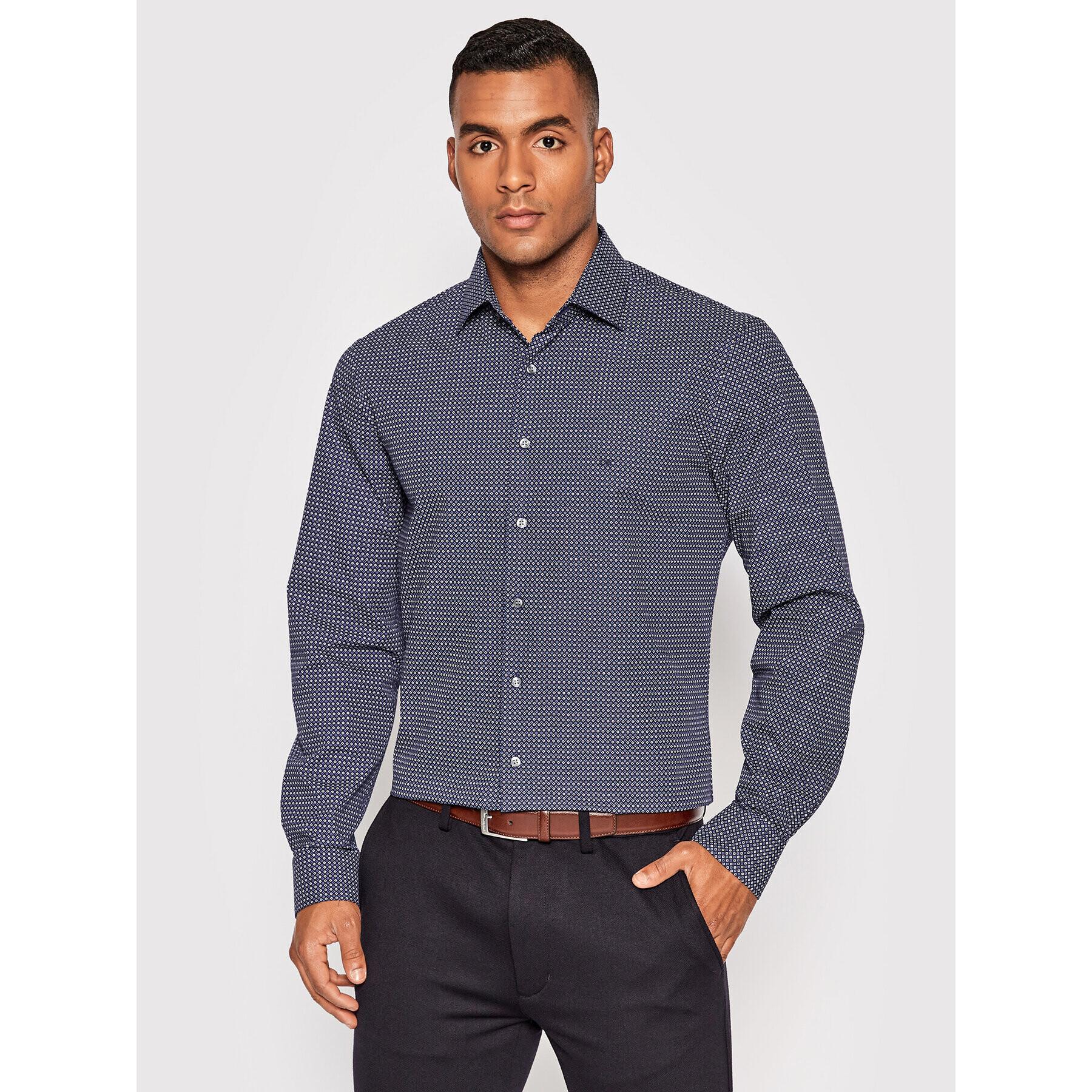 Calvin Klein Cămașă K10K109965 Bleumarin Fitted Fit - Pled.ro