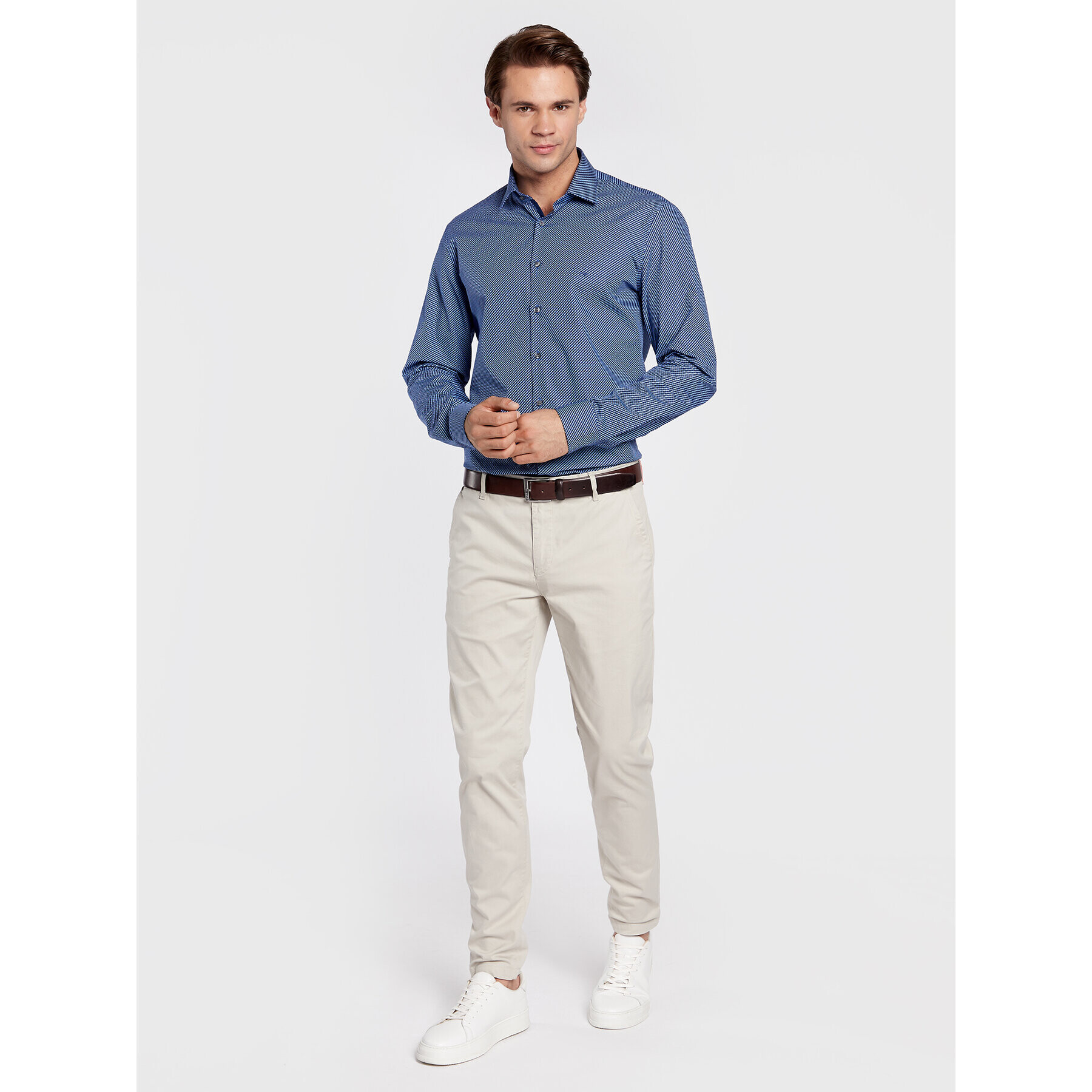 Calvin Klein Cămașă Multi Square K10K109886 Albastru Slim Fit - Pled.ro