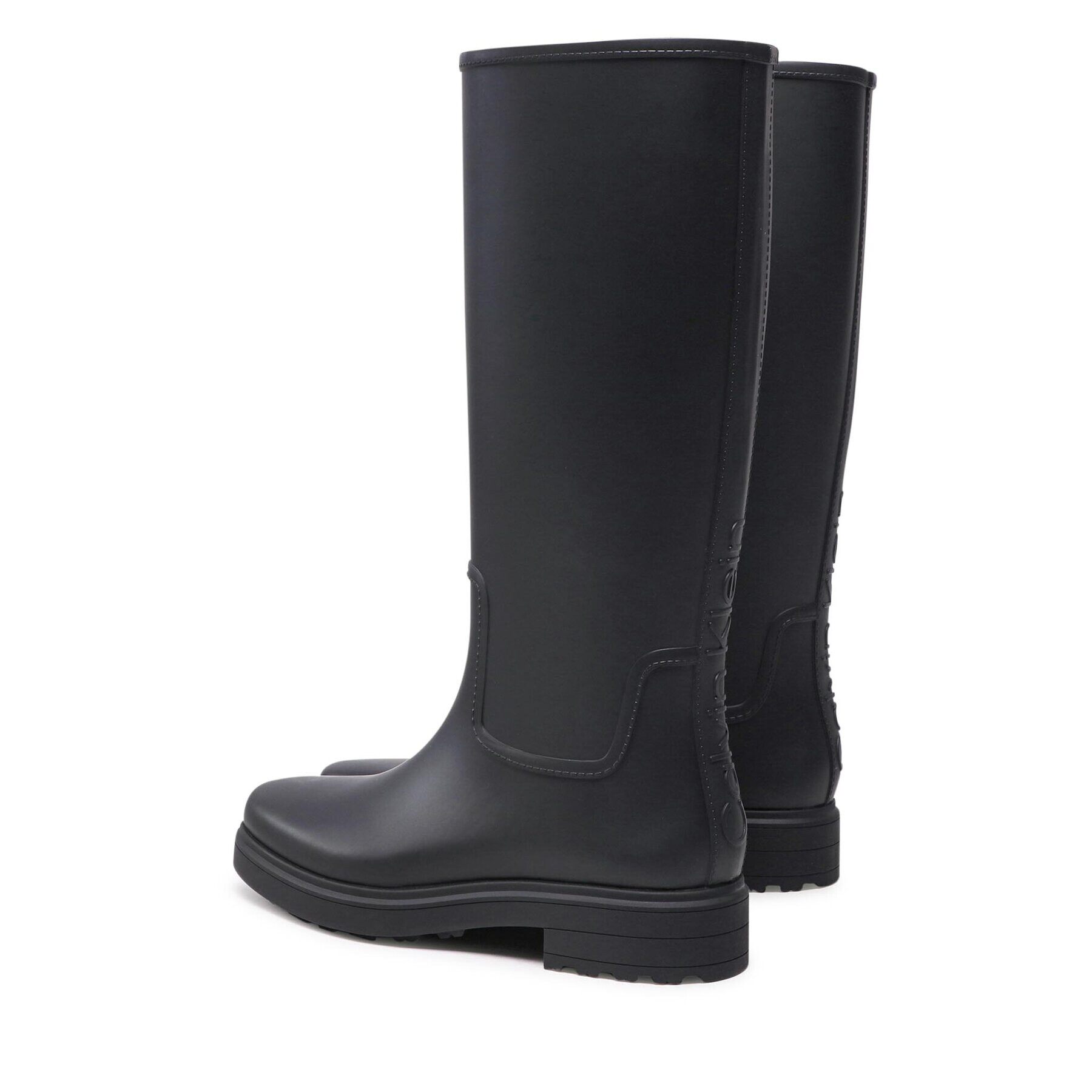 Calvin Klein Cizme de cauciuc Rain Boot Knee W/Flc HW0HW01265 Negru - Pled.ro