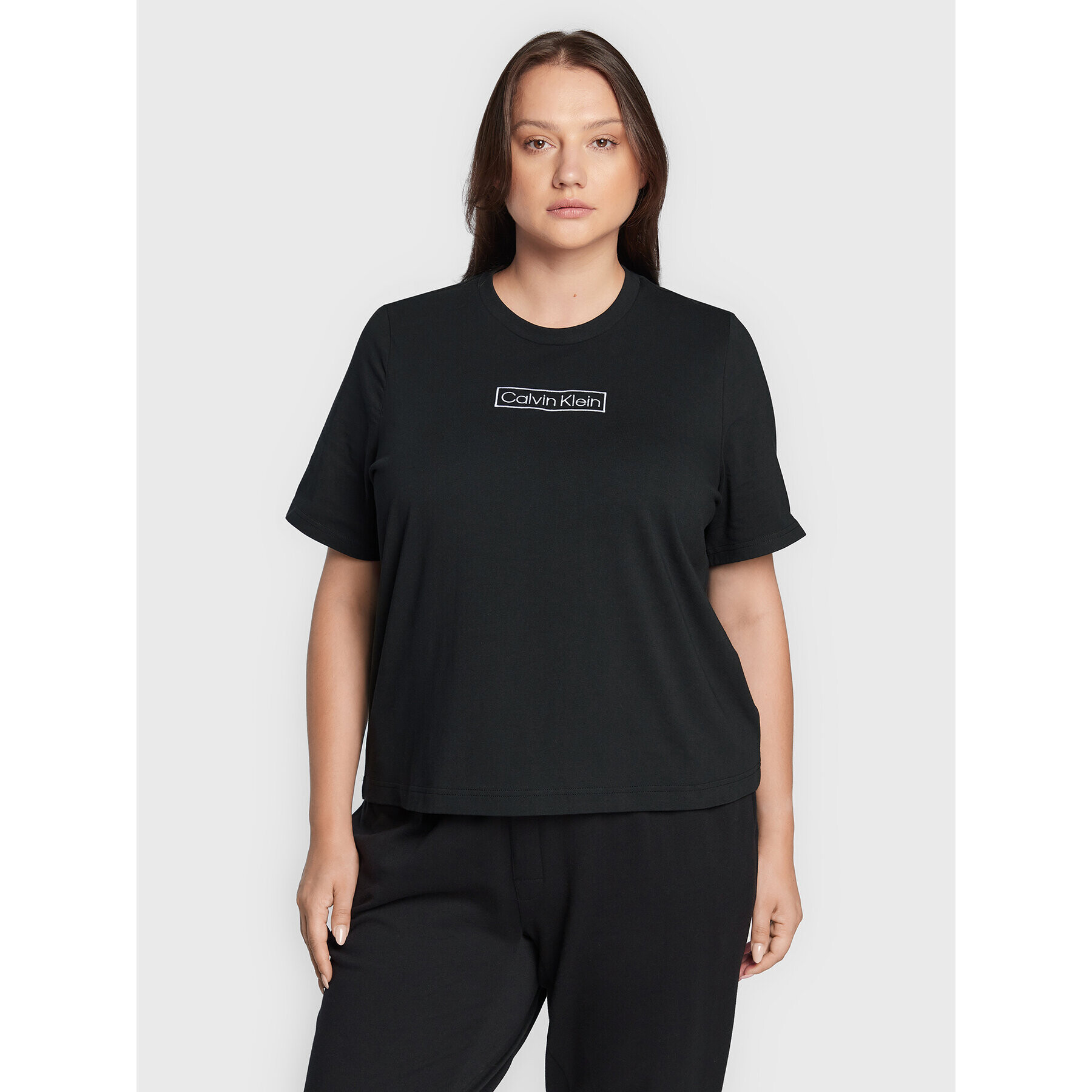 Calvin Klein Curve Tricou 000QS6831E Negru Regular Fit - Pled.ro