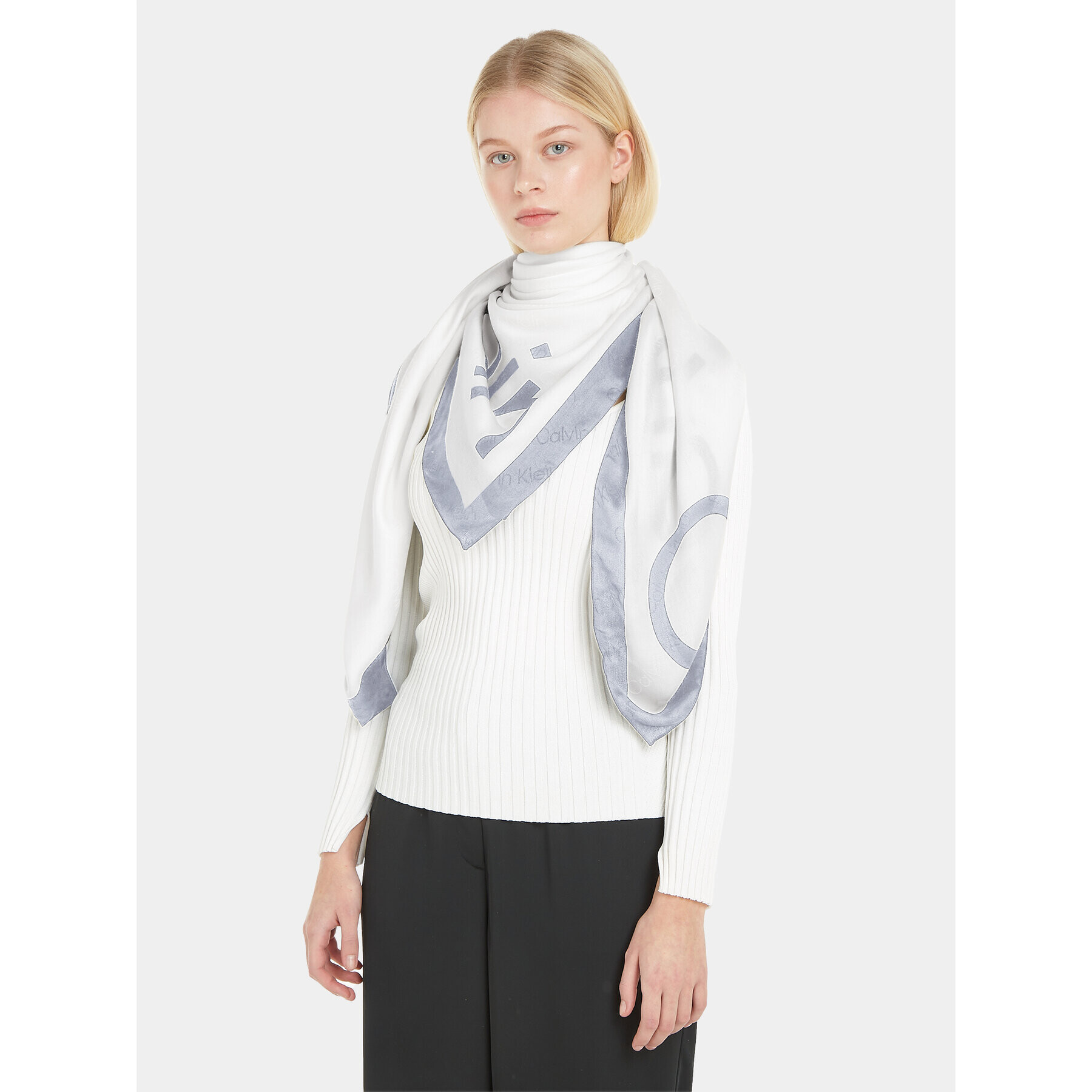 Calvin Klein Eșarfă Geo Minimal Scarf 130X130 K60K610227 Albastru - Pled.ro