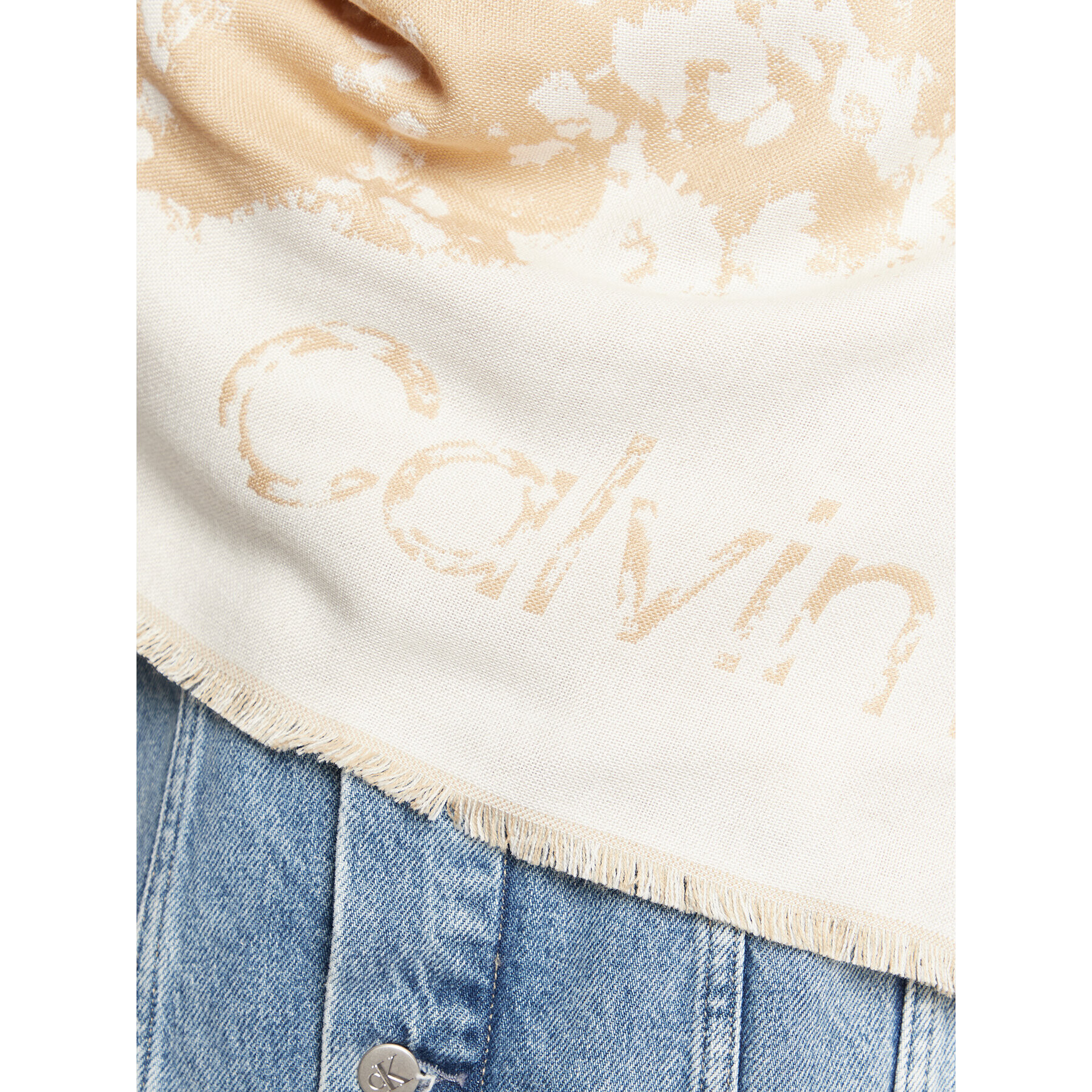 Calvin Klein Eșarfă Seasonal Logo K60K609934 Bej - Pled.ro