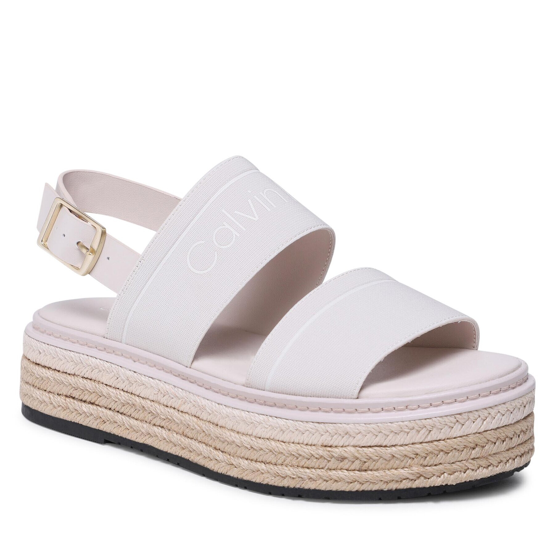 Calvin Klein Espadrile Flatform Wedge HW0HW01497 Écru - Pled.ro