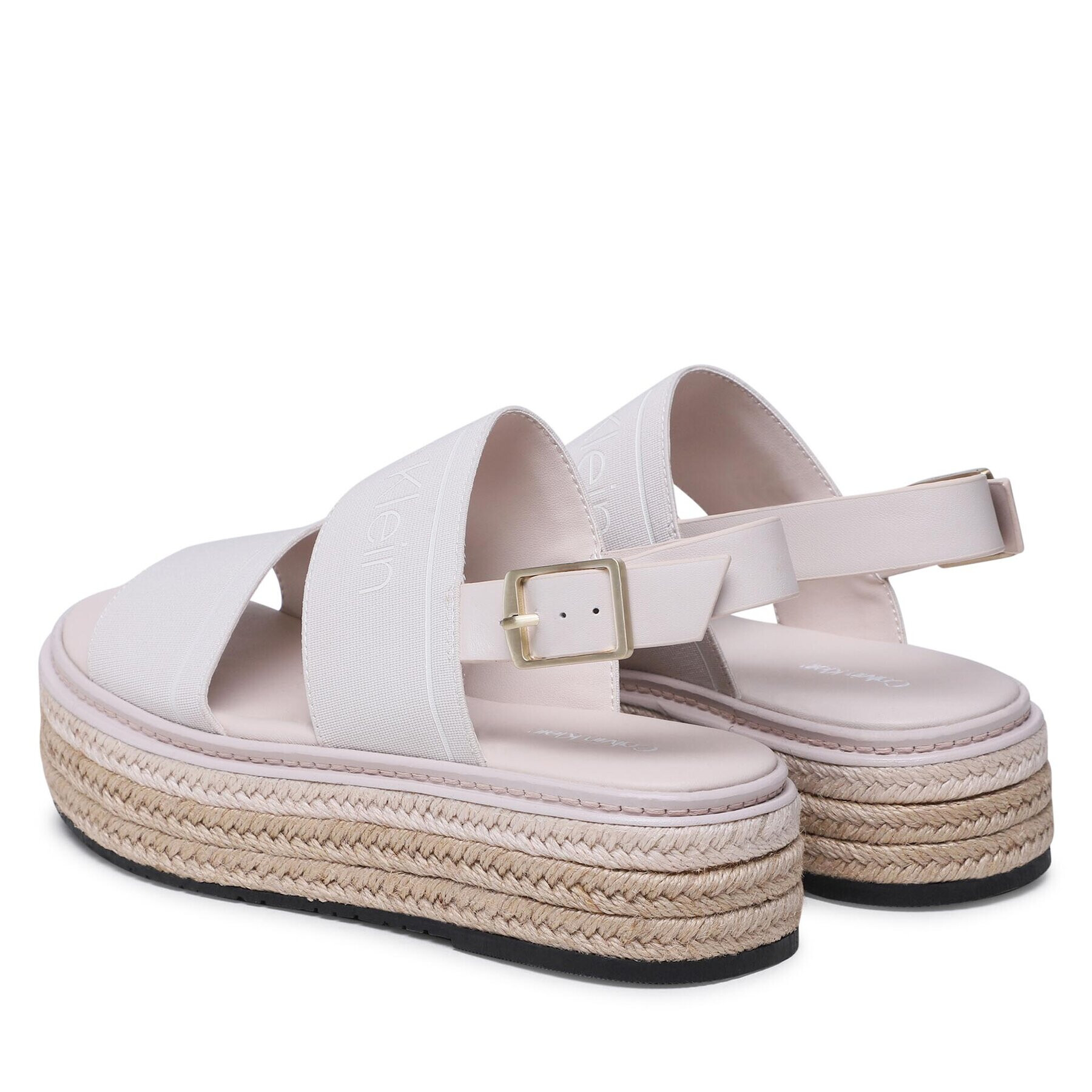 Calvin Klein Espadrile Flatform Wedge HW0HW01497 Écru - Pled.ro