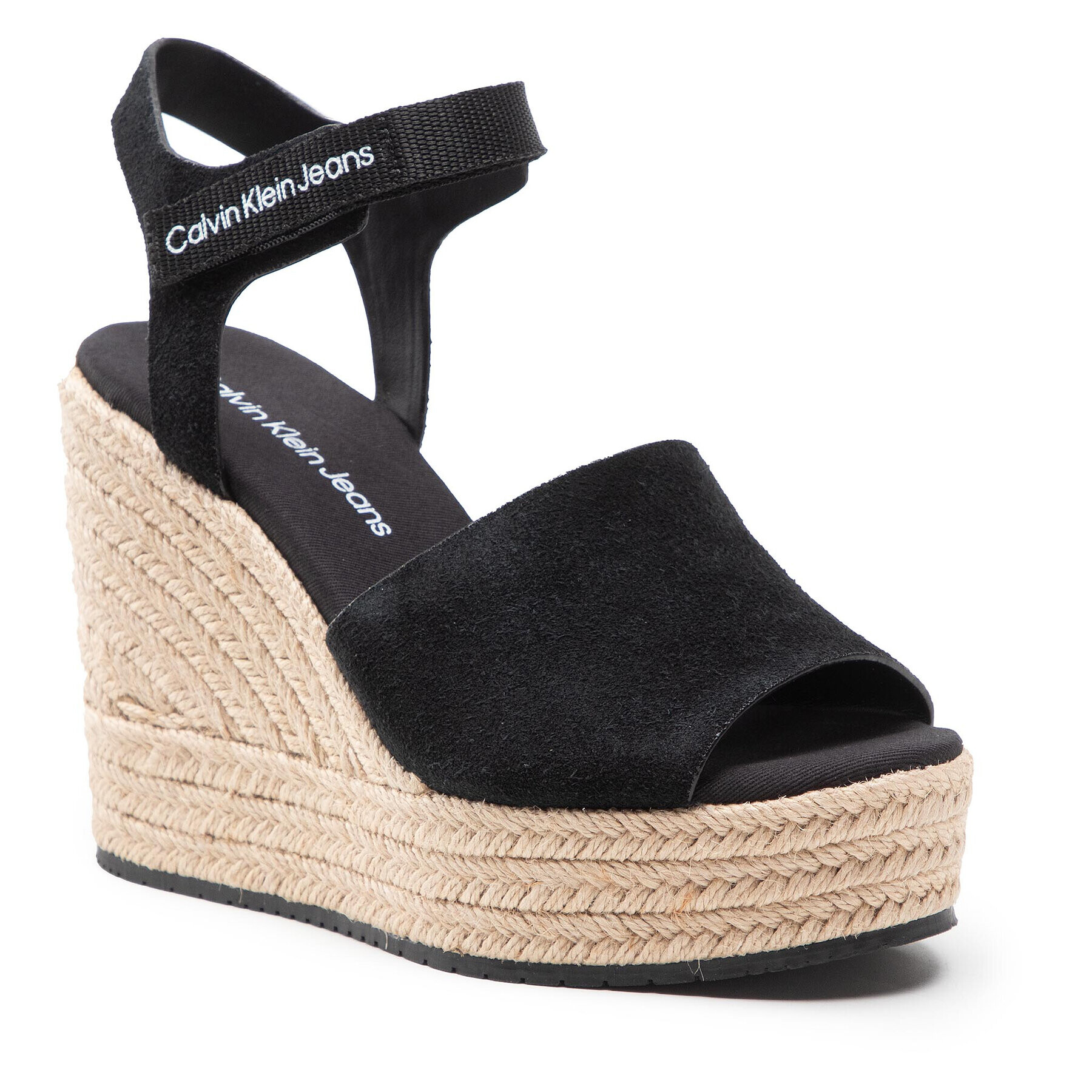 Calvin Klein Espadrile Wedge Sandal Ankle Clip Su YW0YW00571 Negru - Pled.ro