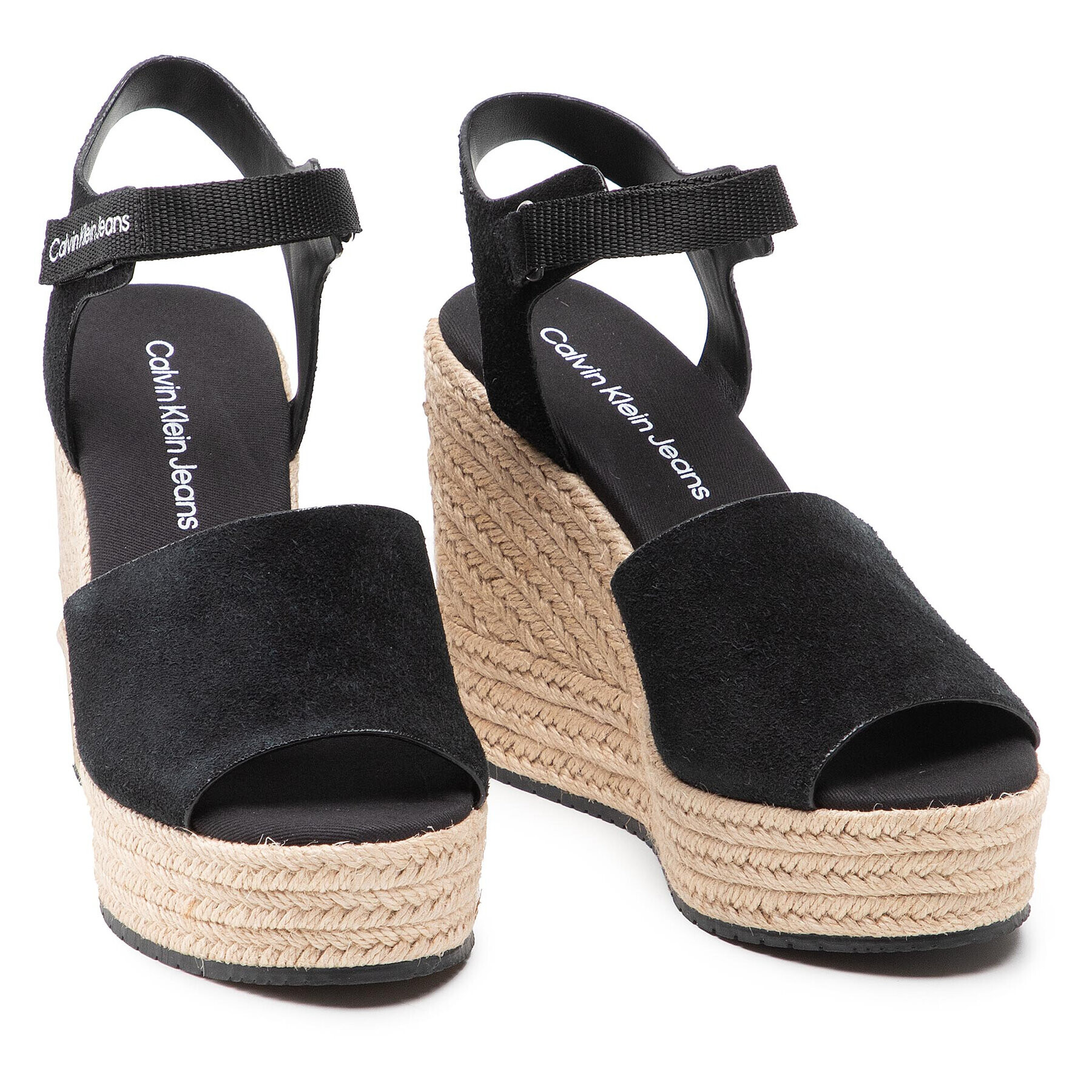 Calvin Klein Espadrile Wedge Sandal Ankle Clip Su YW0YW00571 Negru - Pled.ro