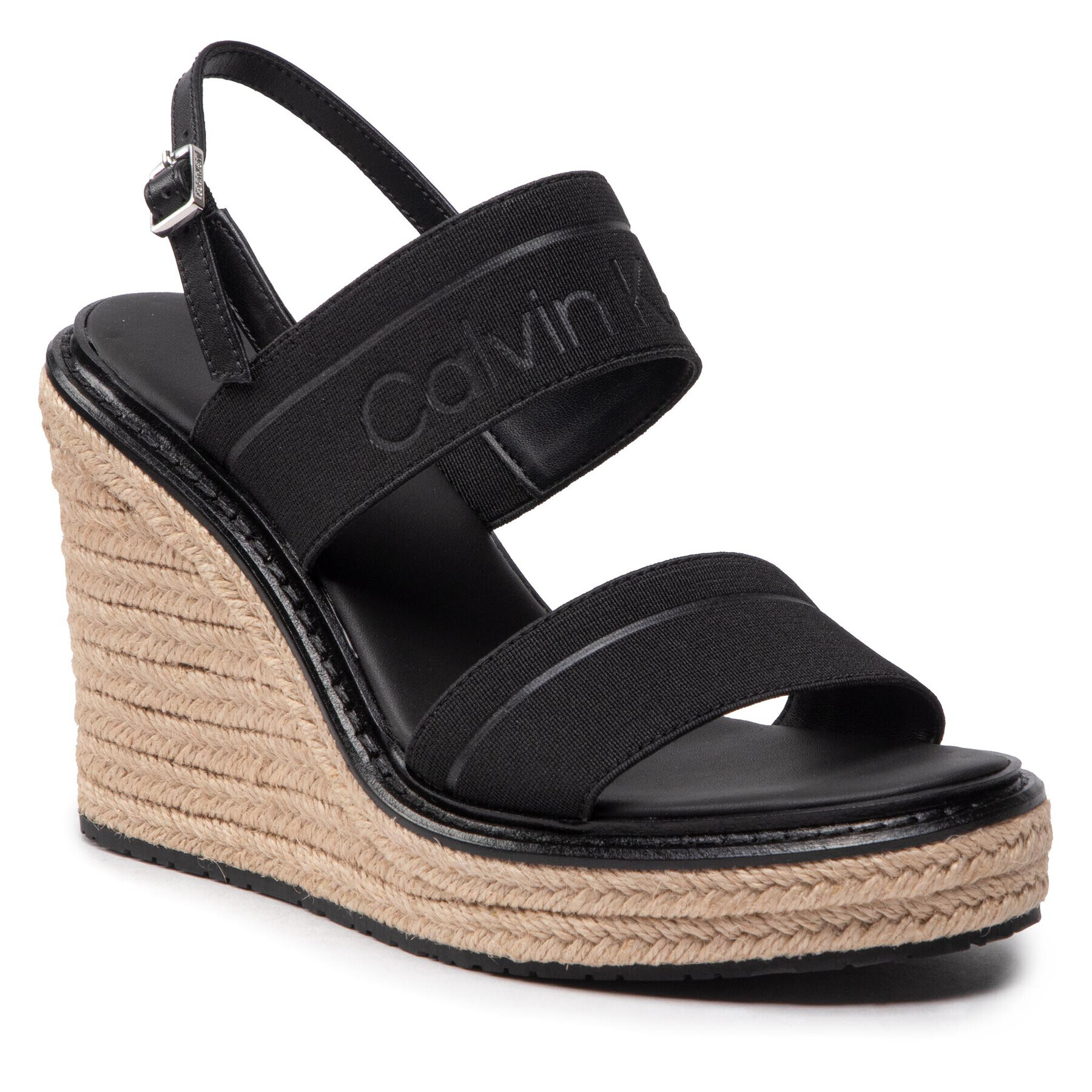 Calvin Klein Espadrile Wedge Sndl 70 He HW0HW00690 Negru - Pled.ro