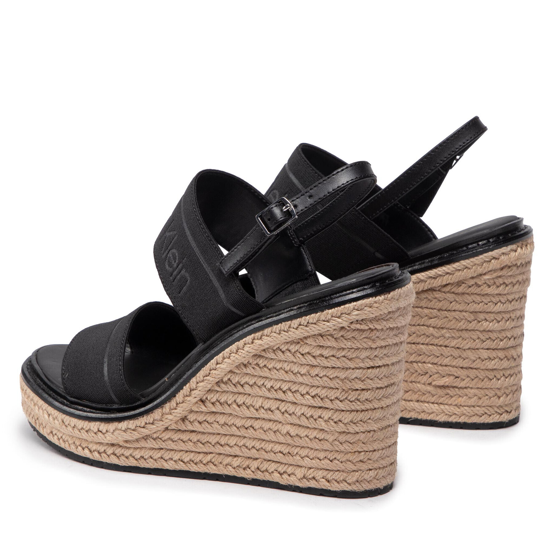 Calvin Klein Espadrile Wedge Sndl 70 He HW0HW00690 Negru - Pled.ro