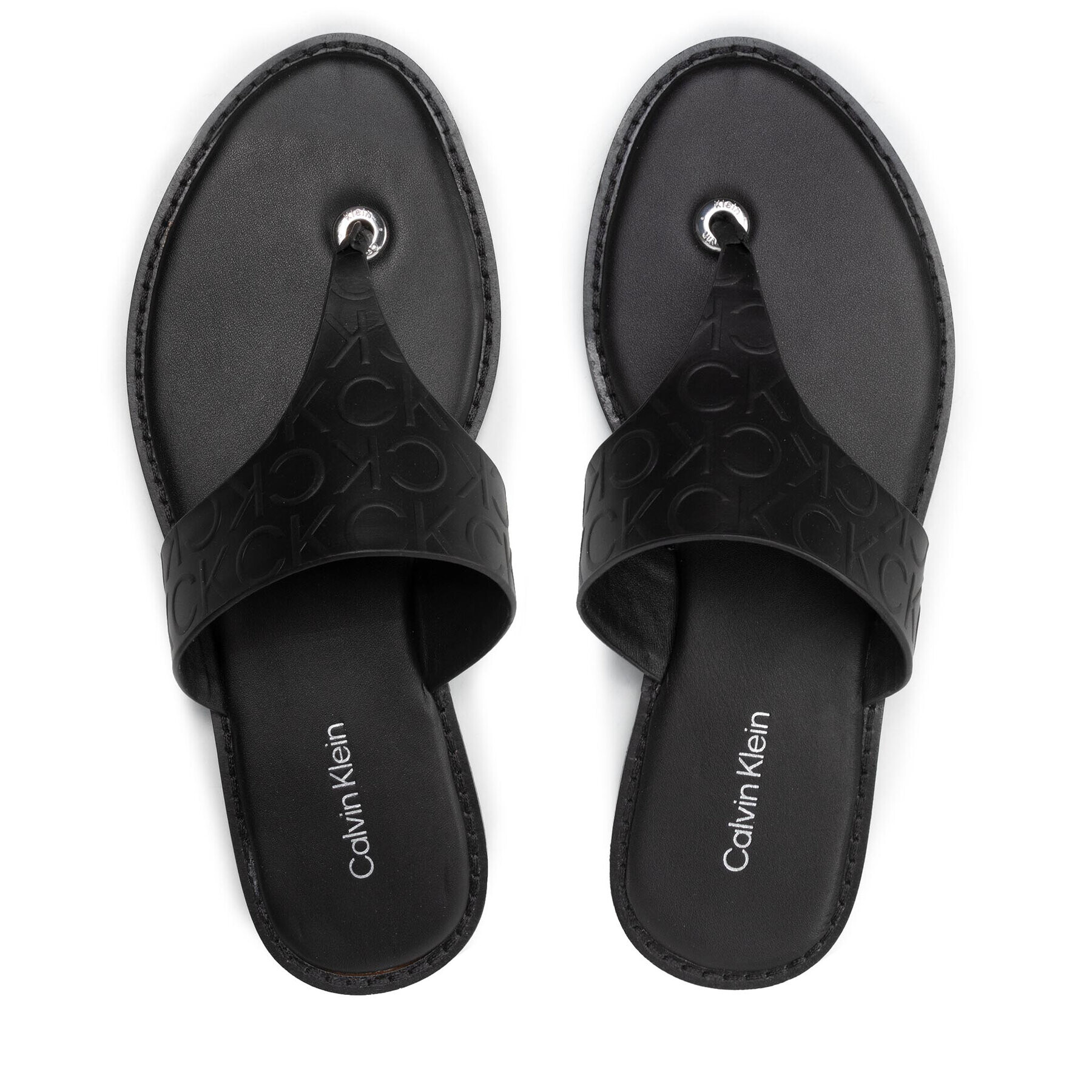 Calvin Klein Flip flop Almond Flat Tp Slide Hf HW0HW01159 Negru - Pled.ro