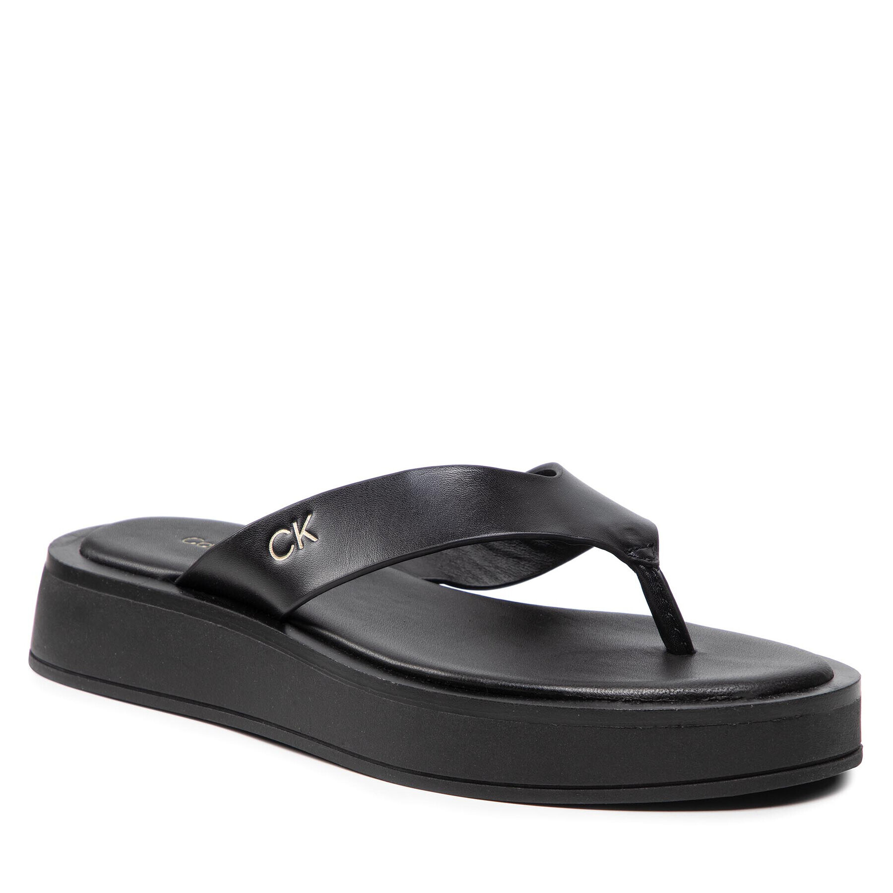 Calvin Klein Flip flop Flatform Tp Slide HW0HW00696 Negru - Pled.ro