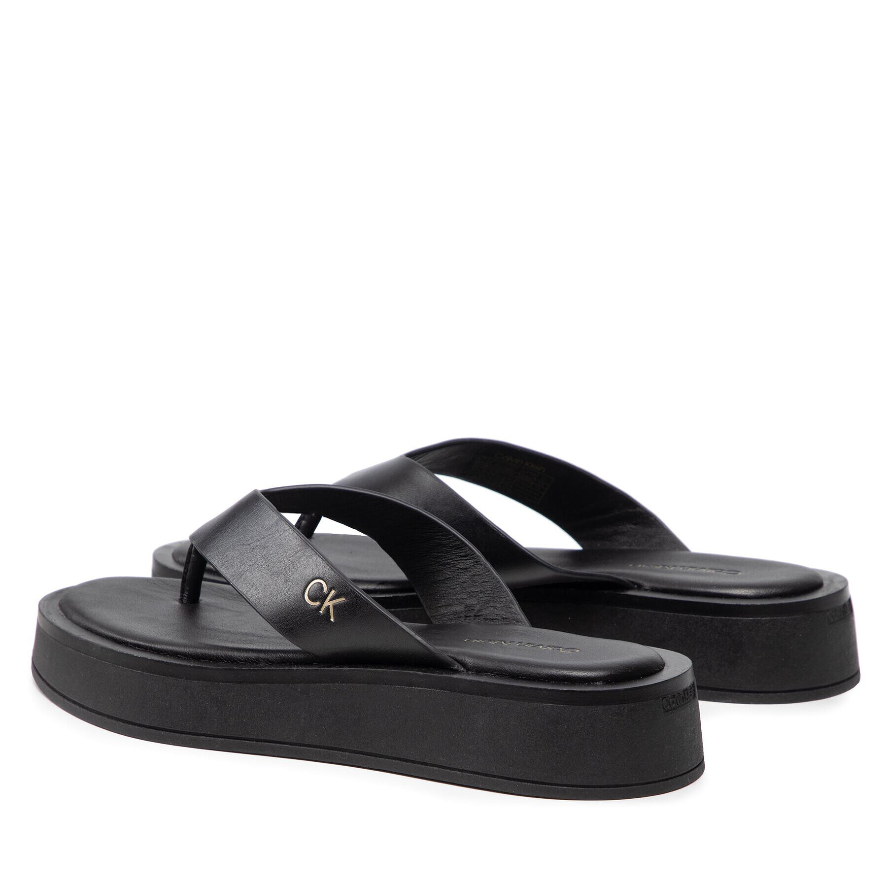 Calvin Klein Flip flop Flatform Tp Slide HW0HW00696 Negru - Pled.ro