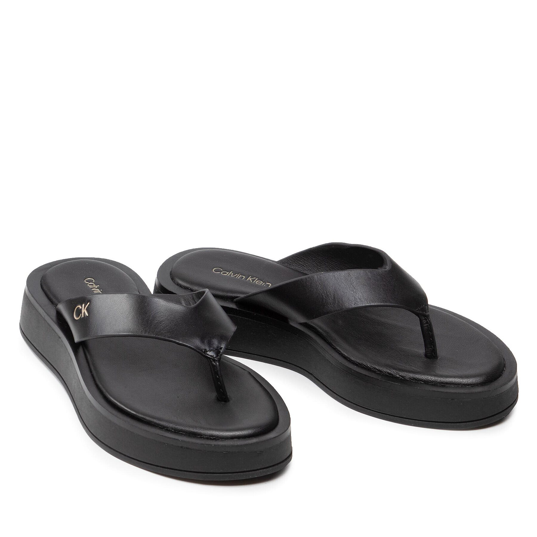 Calvin Klein Flip flop Flatform Tp Slide HW0HW00696 Negru - Pled.ro