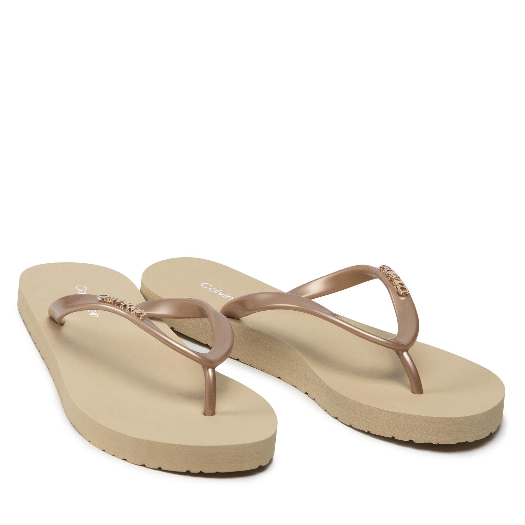 Calvin Klein Flip flop Flipflop - Mtl HW0HW00863 Auriu - Pled.ro